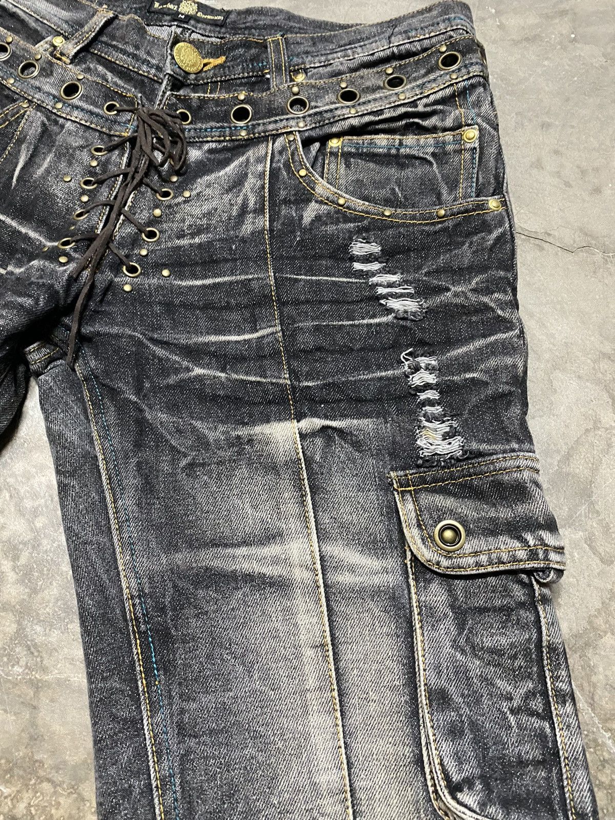 14th Addiction × LOWBOX × Le Grande Bleu (L.G.B.) Flare Jeans Lowbox Bondage Size US 31 - 10 Thumbnail
