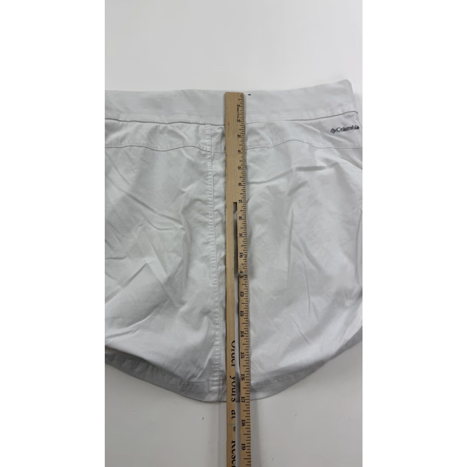 Vintage Columbia Skort Womens XL White Ruched Drawstring Built-In Shorts Golf Tennis Athletic Pockets Size 40" / US 18 - 6 Thumbnail