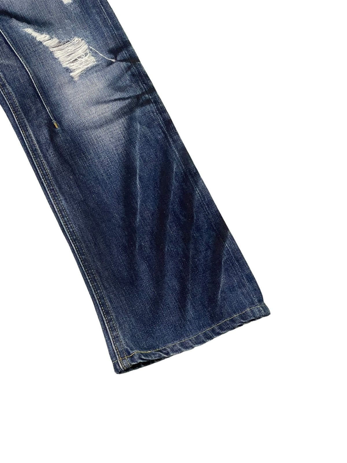 Japanese Brand Slim Jeans Jackrose Luv Maison Faded Distress Low Rise 8🟦6 Size US 29 - 4 Thumbnail