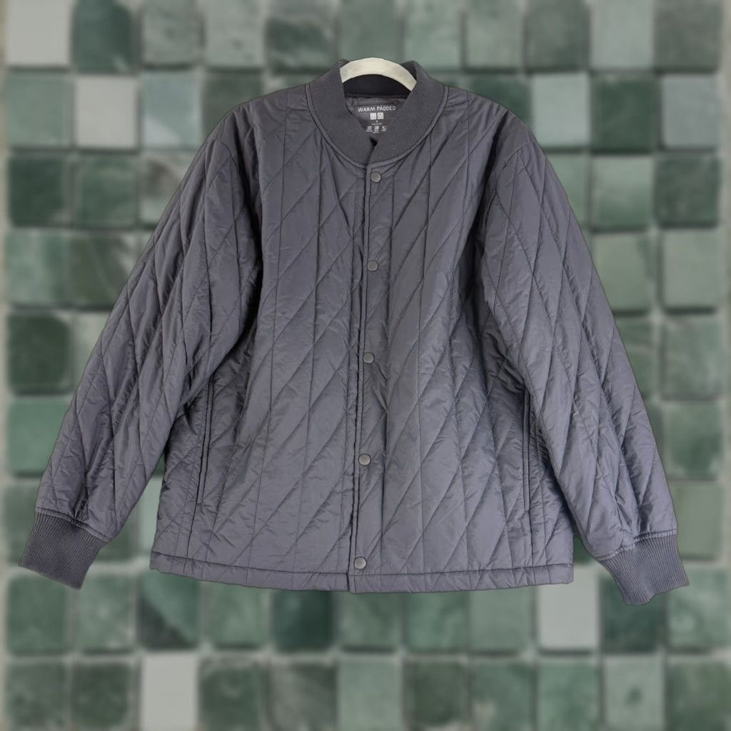 Uniqlo Uniqlo Heattech Warm Padded Jacket Mens Medium Matte Black Quilted Snap Button Jacket Size US M / EU 48-50 / 2 - 1 Thumbnail