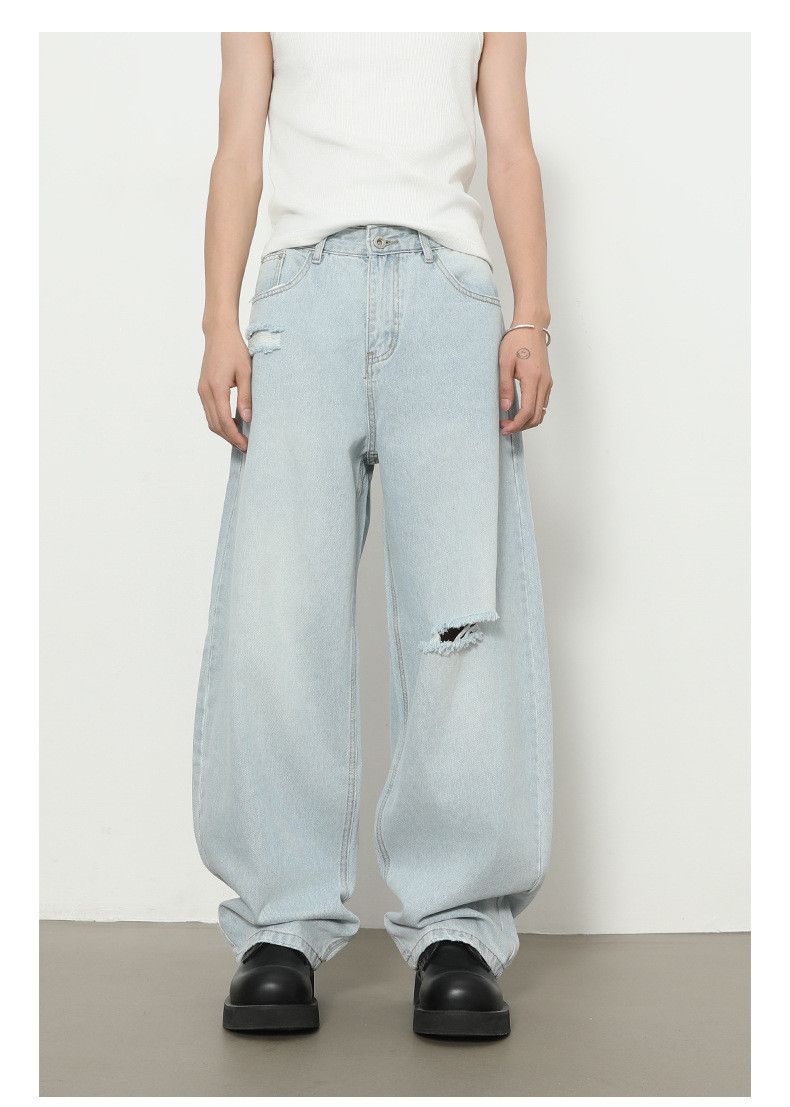 Vintage American loose straight-leg ripped scimitar wide-leg jeans Size US 32 / EU 48 - 1 Thumbnail