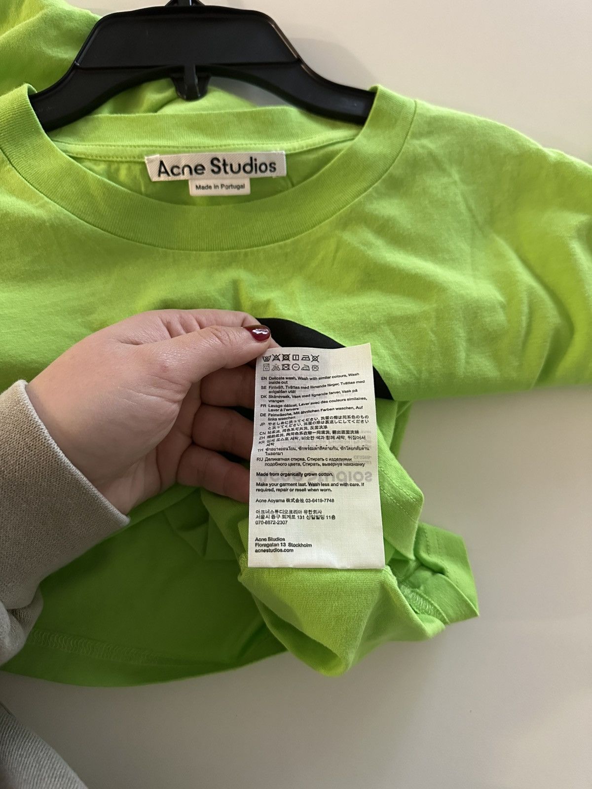 Acne Studios Acne Studios Everest Logo Sharp Green Black Cotton Tee S? Size US S / EU 44-46 / 1 - 8 Thumbnail
