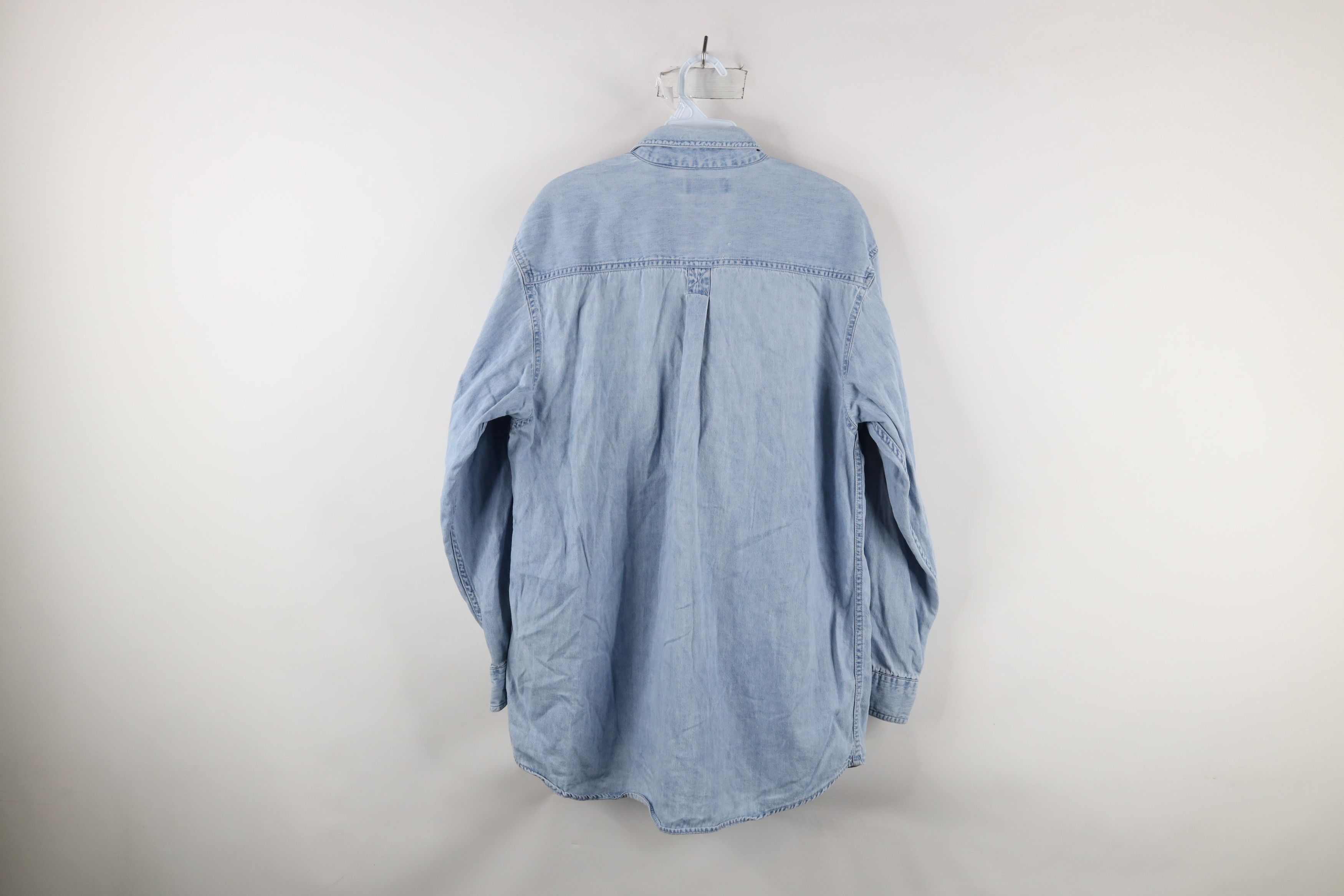Vintage Vintage 90s Streetwear Collared Denim Jean Button Down Shirt Size US S / EU 44-46 / 1 - 8 Thumbnail