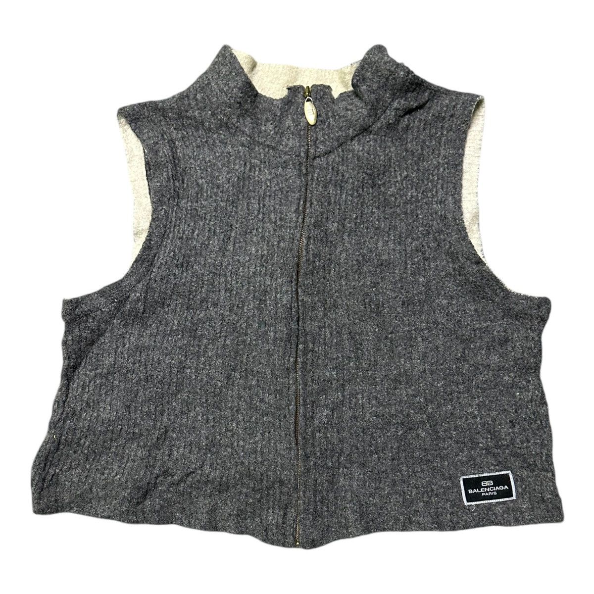 Balenciaga Balenciaga big logo knit vest jacket Size L / US 10 / IT 46 - 1 Thumbnail