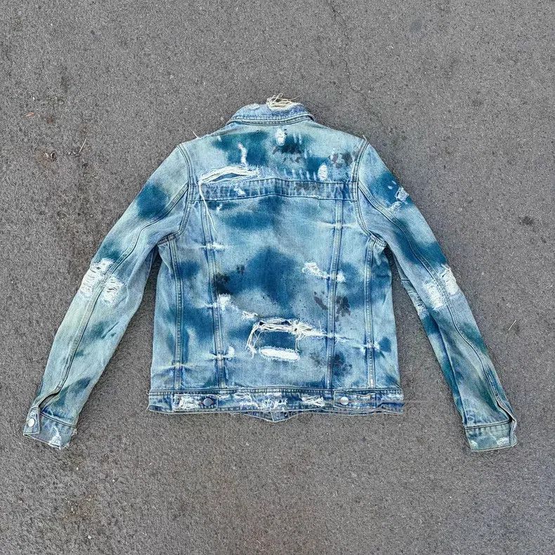 Amiri Amiri Torn oil-stained denim jacket Size US S / EU 44-46 / 1 - 2 Thumbnail
