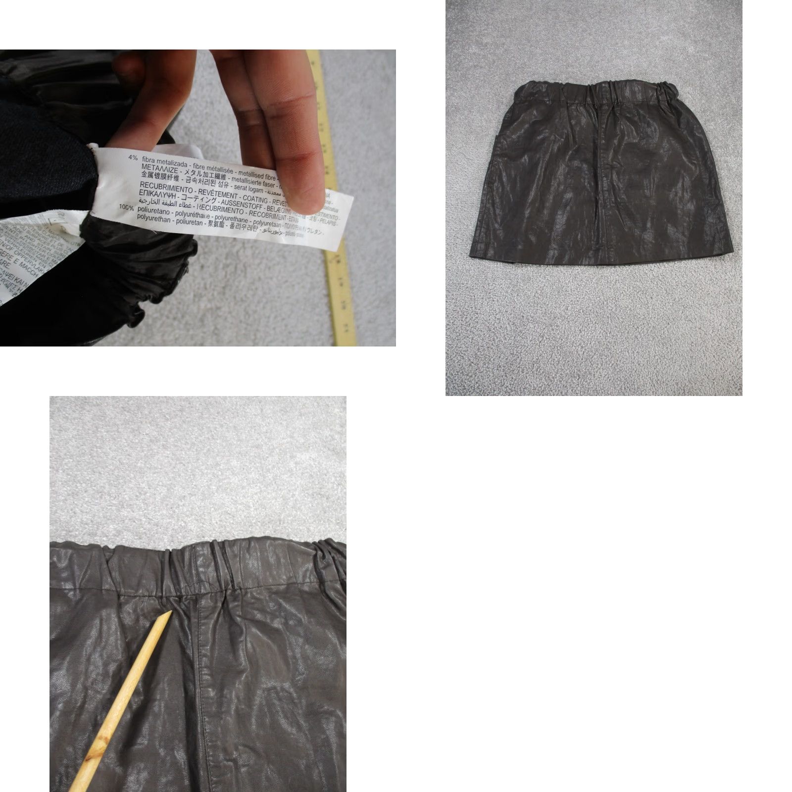 Zara VINTAGE Zara Mini Skirt Womens Small Black Faux Leather Pockets Casual Party Wardrobe Size 28" / US 6 / IT 42 - 8 Thumbnail