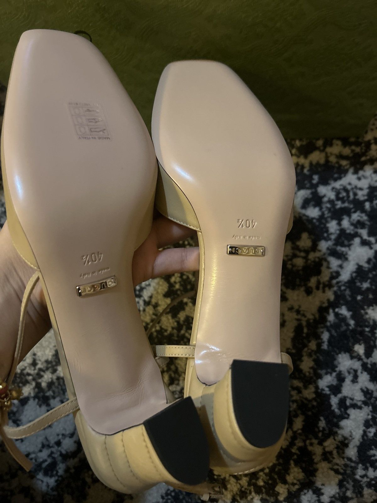 Gucci Gucci Double G T-Bar Leather Pumps Wheat Size US 10.5 / IT 40.5 - 5 Thumbnail