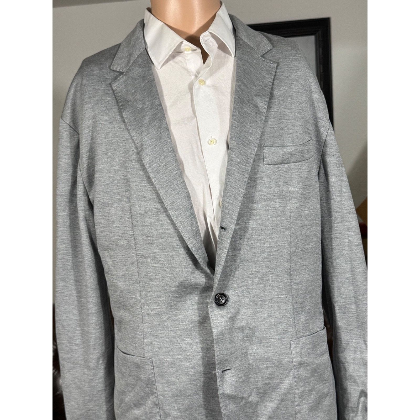 Brunello Cucinelli Brunello Cucinelli Knit stretch Blazer Cotton Silk Gray 46R Size 46R - 1 Thumbnail