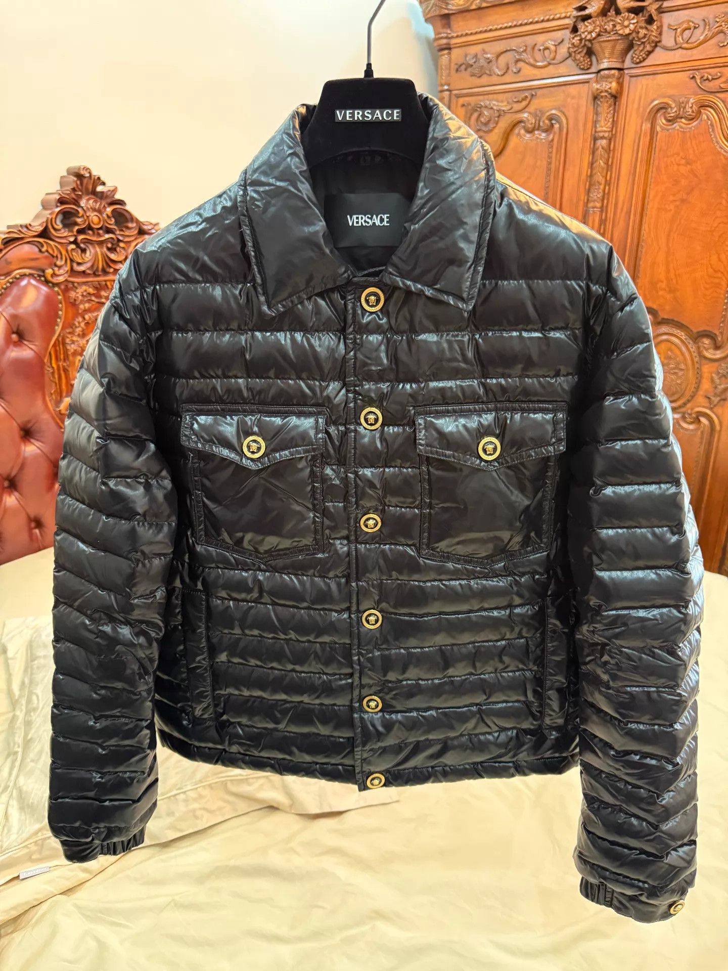 Versace Versace Black Down Jacket 50 (180/92A) Size US M / EU 48-50 / 2 - 1 Thumbnail