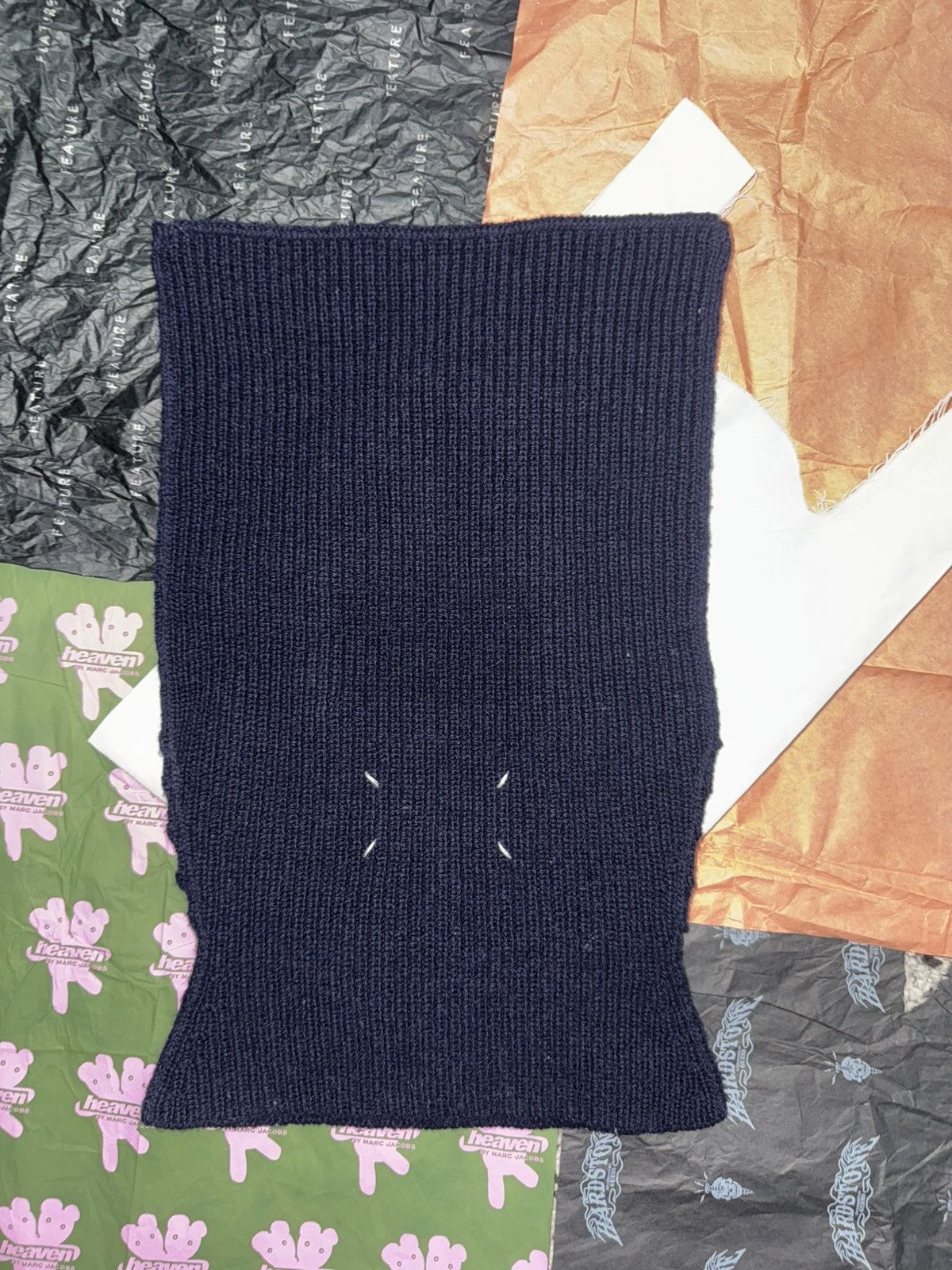 Maison Margiela Maison Margiela Navy Wool Knit Balaclava Size ONE SIZE - 8 Thumbnail