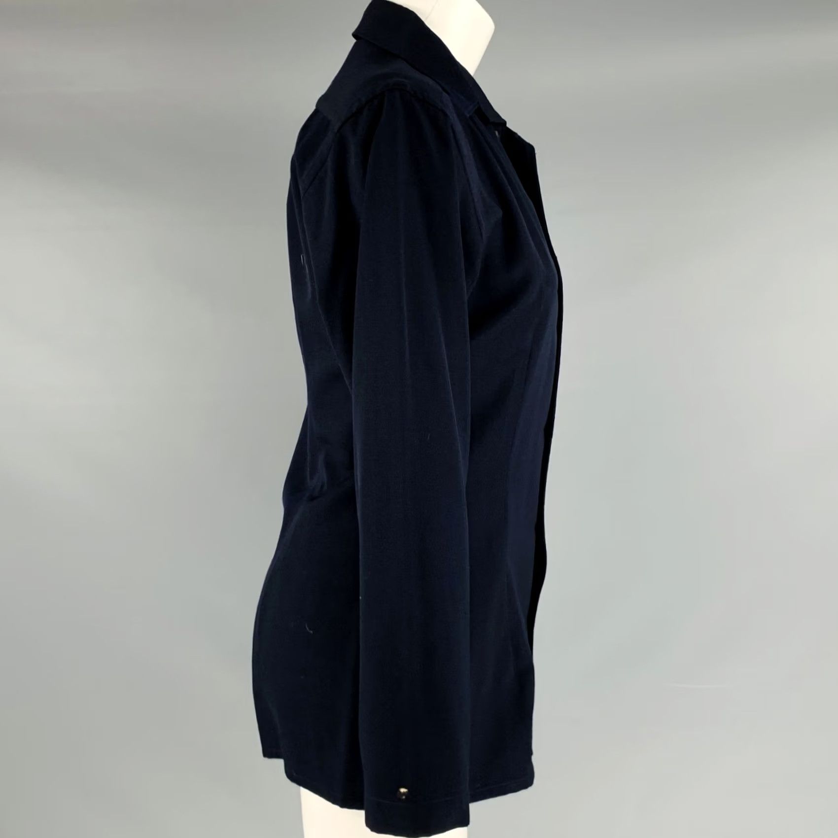 Comme des Garcons Girl COMME des GARCONS Size S Navy Twill Buttoned Shirt Size S / US 4 / IT 40 - 3 Thumbnail