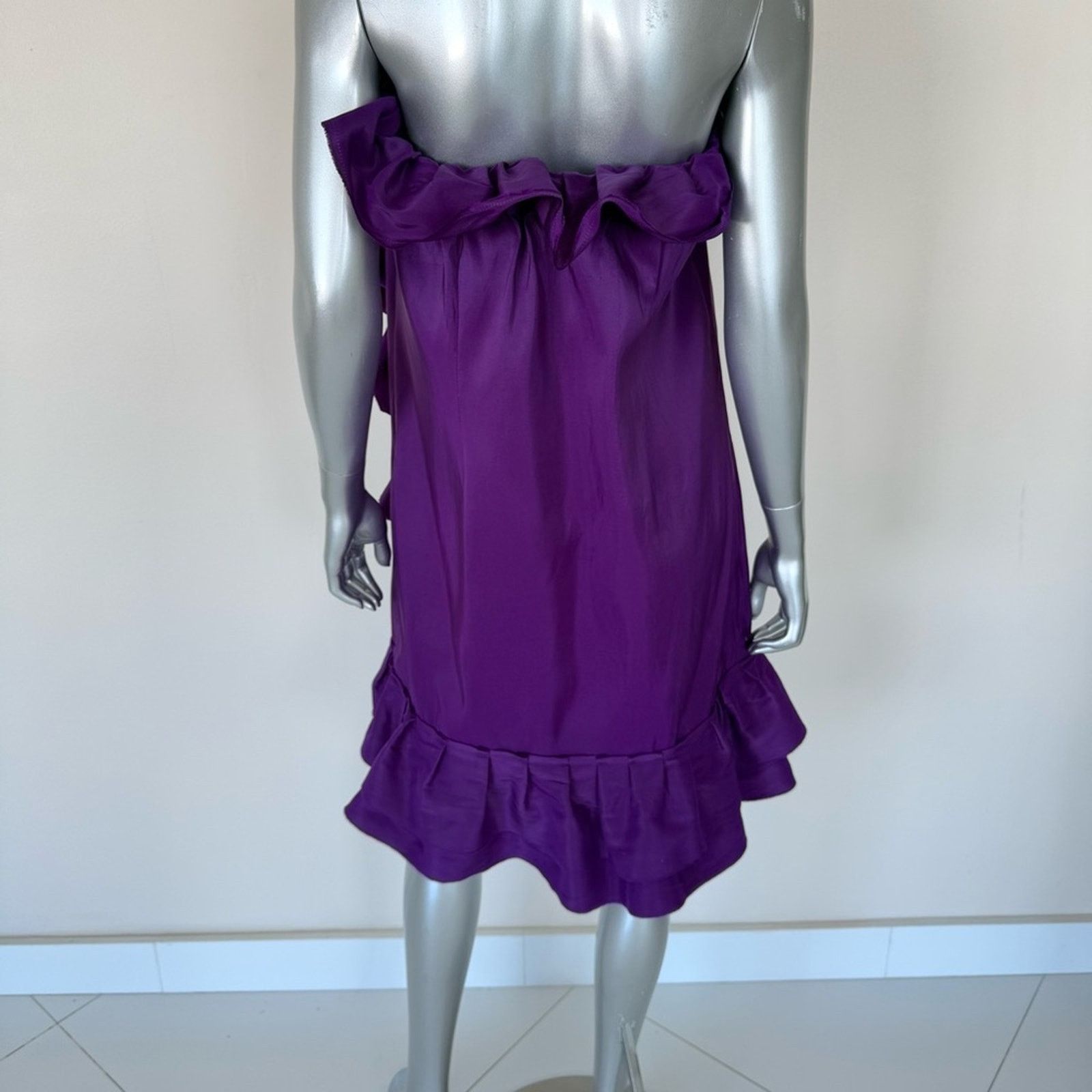 Lanvin LANVIN by Alber Elbaz Purple Silk Dress Size 42 FR or 10 US Size L / US 10 / IT 46 - 4 Thumbnail