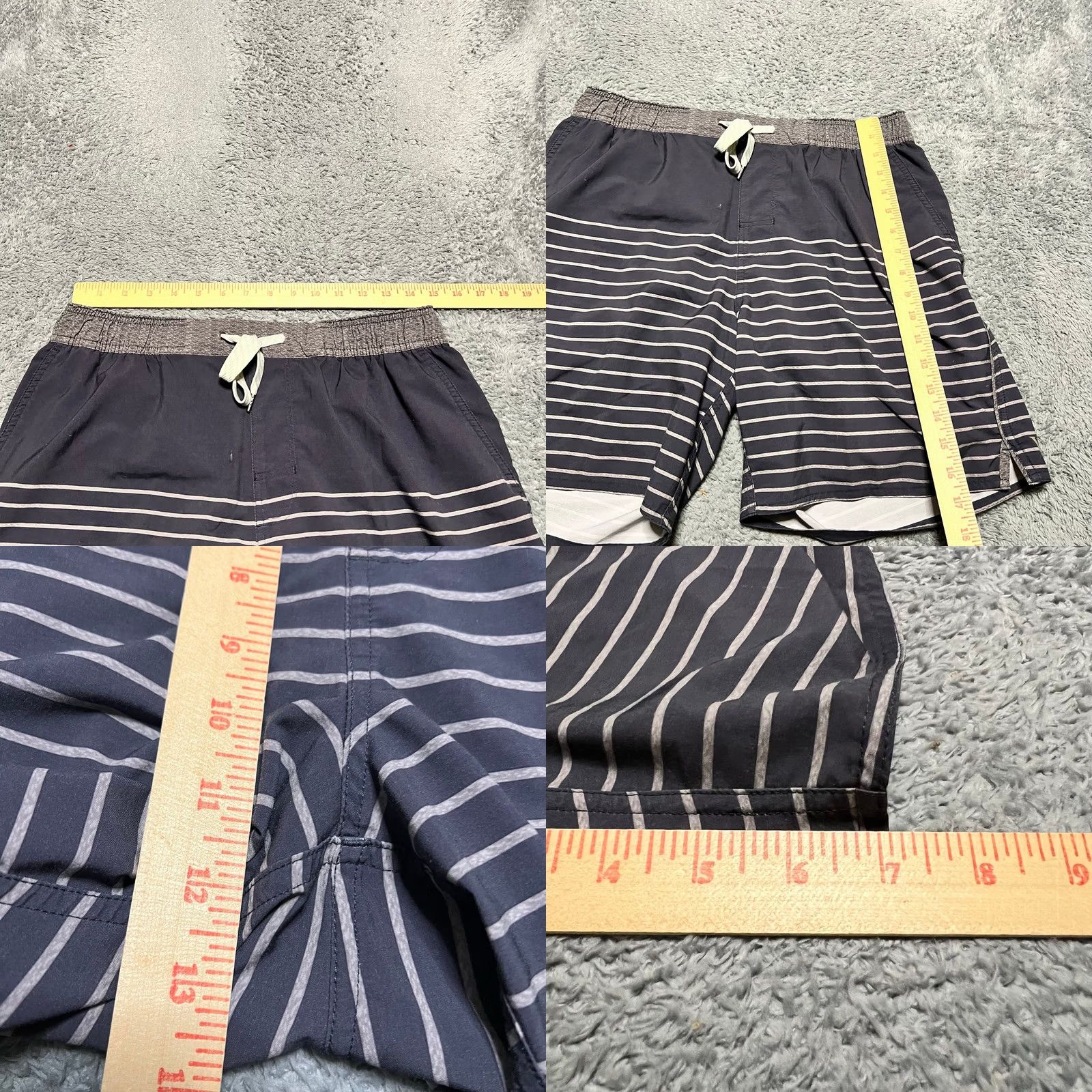 Vuori Vuori Shorts Mens Medium Trail Runner Lined Striped Gray Running Hybrid Mens Regular M Gray Athletic Shortings Size US 31 - 8 Thumbnail