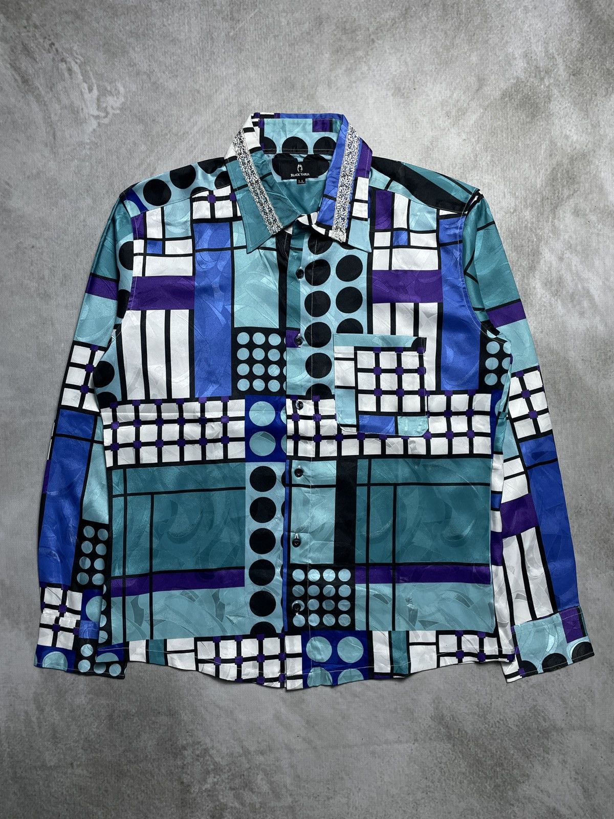 Tornado Mart 2000’s Black Varia - Geometric Pattern Shirt Size US L / EU 52-54 / 3 - 1 Thumbnail