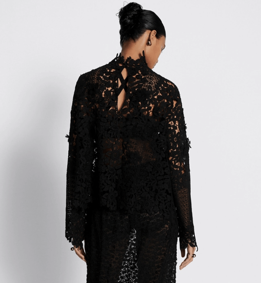 Dior o1w1db11225 421B15 Blouse with Stand Collar in Black Size M / US 6-8 / IT 42-44 - 6 Thumbnail
