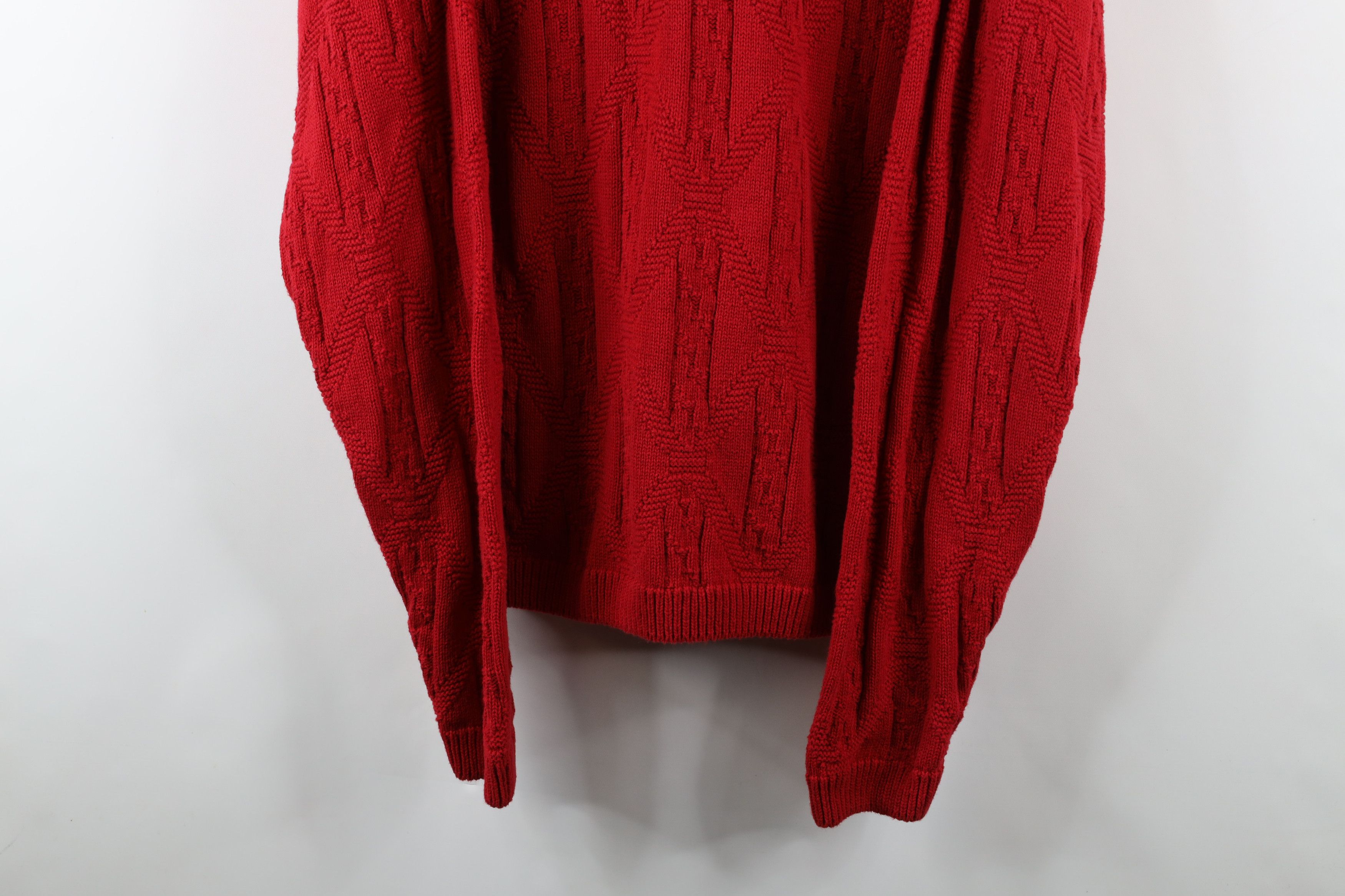 Vintage Vintage 90s Streetwear Diamond Cable Marled Knit Sweater USA Size US L / EU 52-54 / 3 - 3 Thumbnail