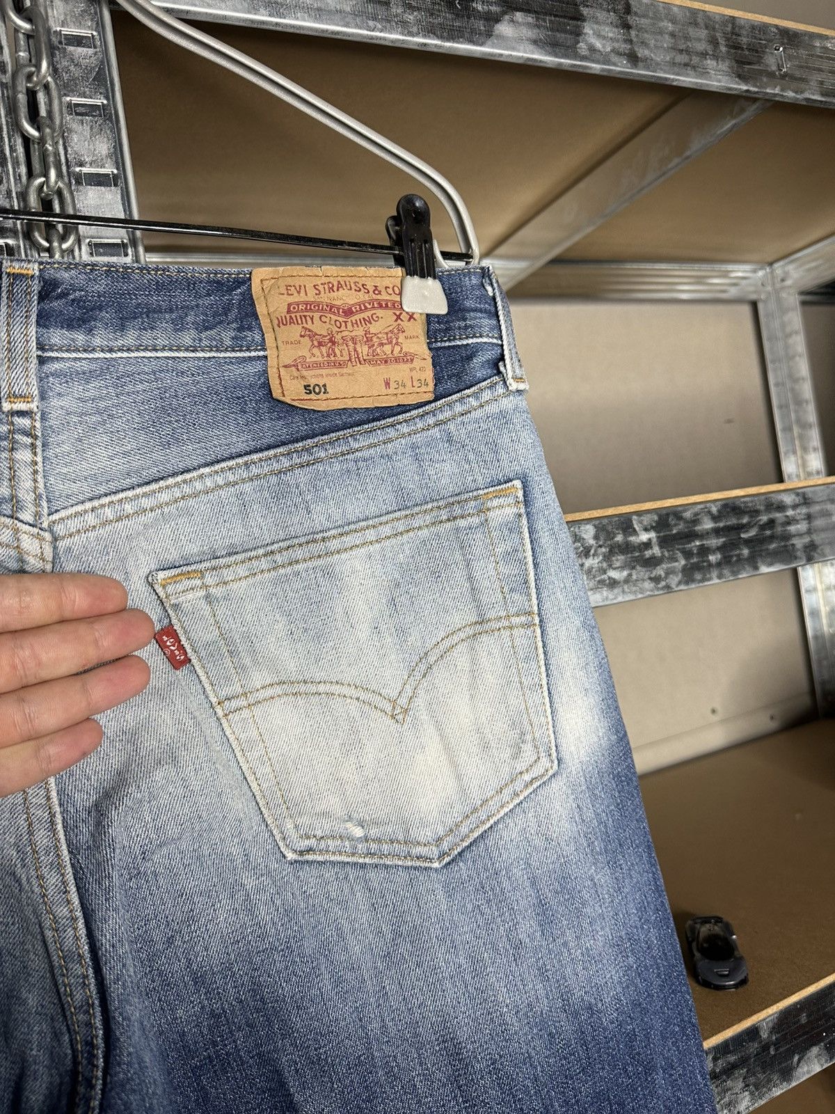 Levi's Levi's 501 Men's Jeans W34 L34 Blue Denim Distressed Pants Size US 34 / EU 50 - 9 Thumbnail