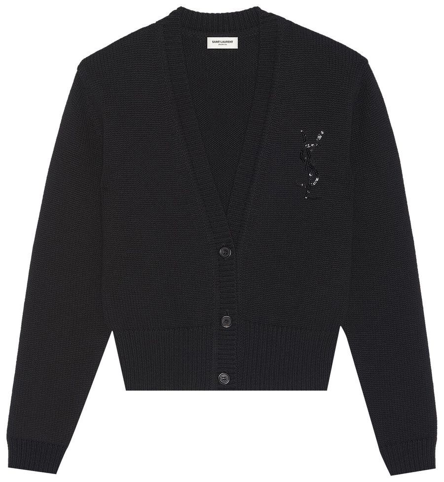 Saint Laurent Paris Embroidered Cardigan in Cashmere Size XS / US 0-2 / IT 36-38 - 1 Thumbnail