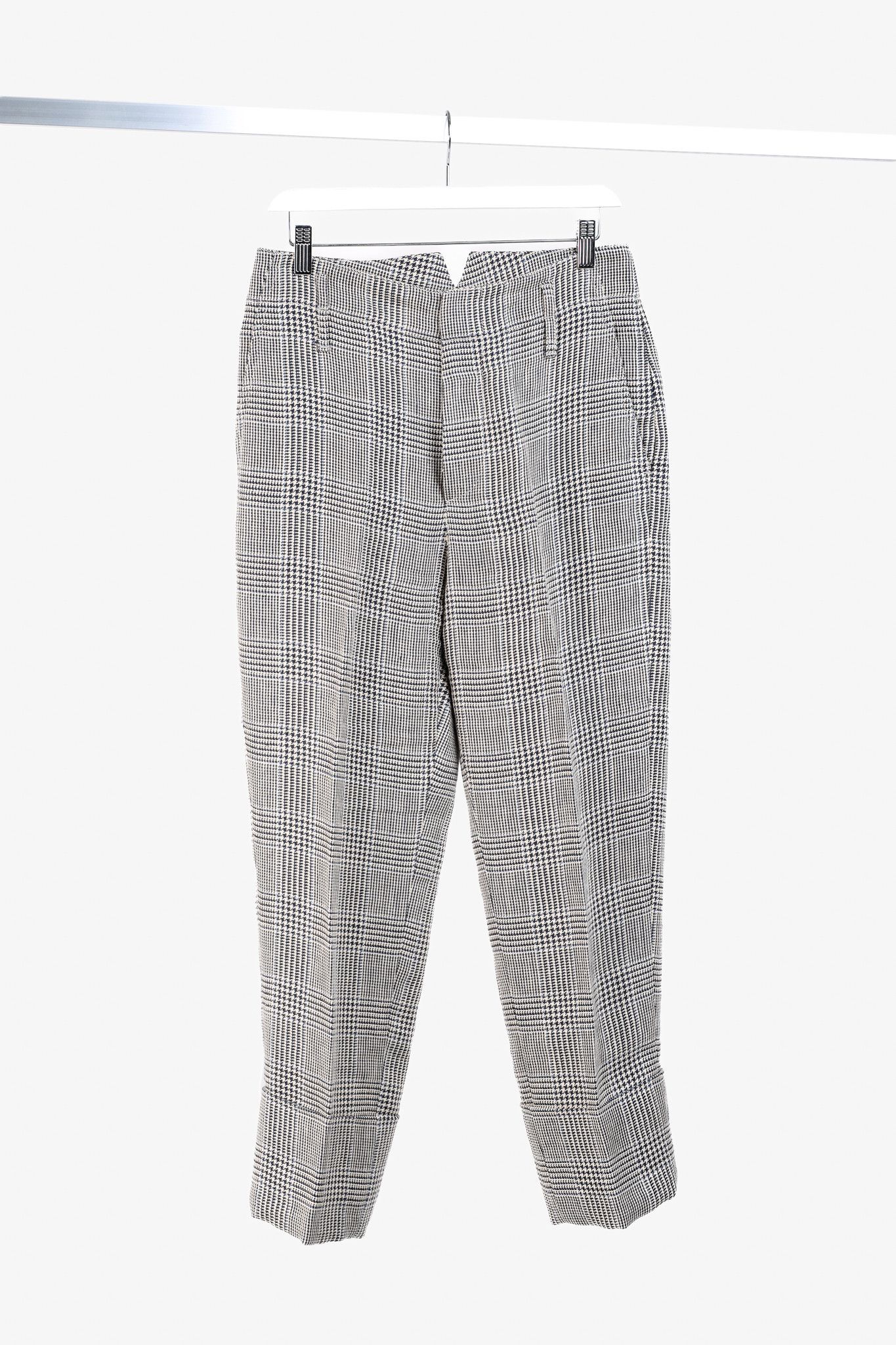 Brunello Cucinelli Brunello Cucinnelli SS/19 Beige & Black Linen Check Trousers Size 27" / US 4 / IT 40 - 1 Thumbnail