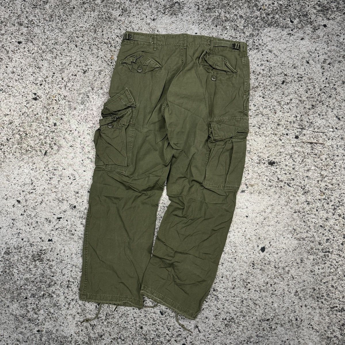 Vintage 80s Faded Green US Army Fatigue Cargo Pants Size US 33 - 7 Thumbnail