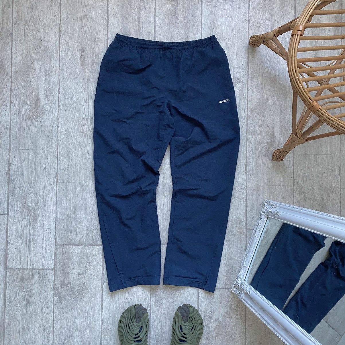 Reebok × Vintage Vintage 00s Reebok Nylon Track Baggy Pants Y2K Nike Drill Size US 32 / EU 48 - 1 Thumbnail