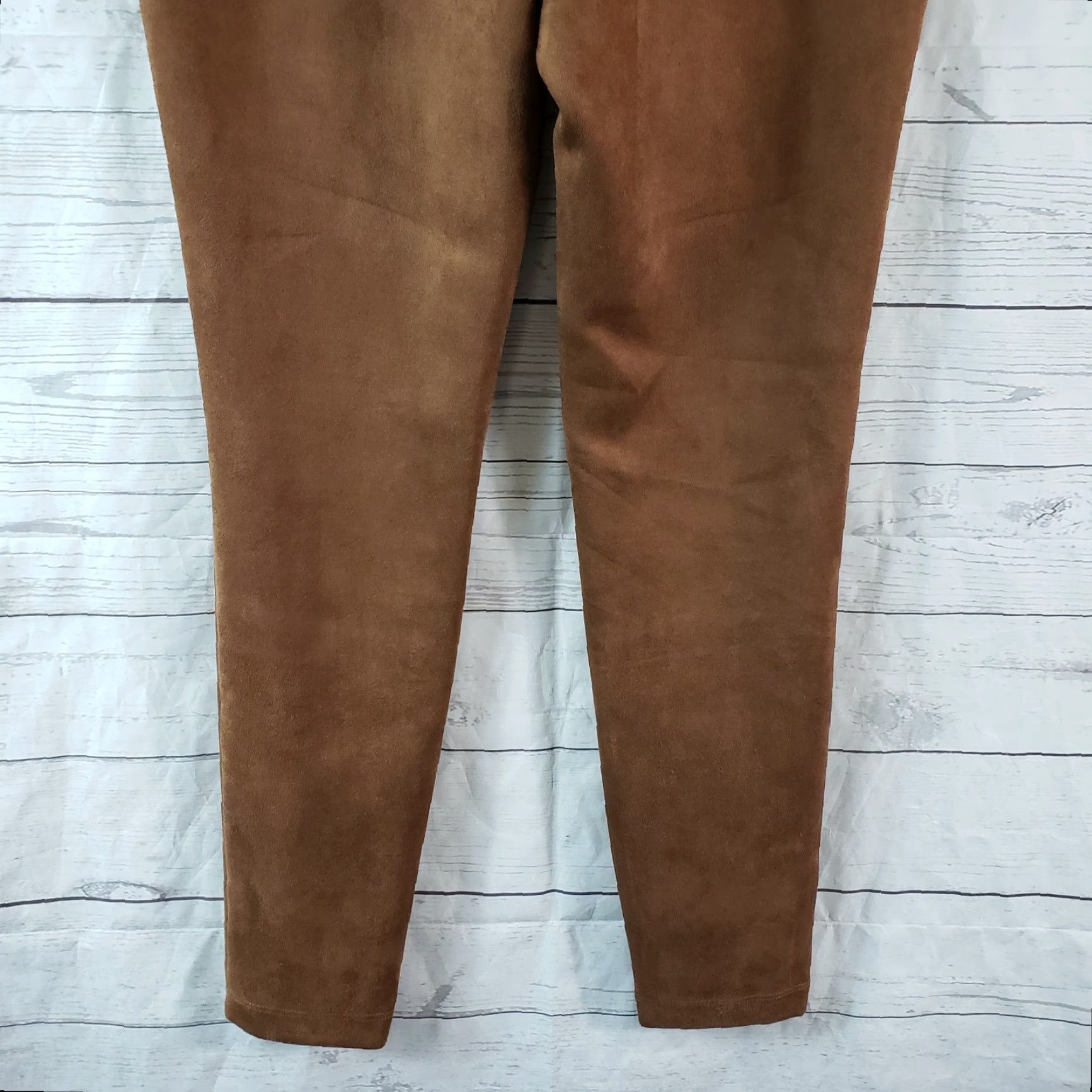 Vintage Catherine Malandrino Womens Pants PS Brown Faux Leather Skinny Pull On Cropped 25 Inseam Womens Pants Brown PS Size 28" / US 6 / IT 42 - 5 Thumbnail