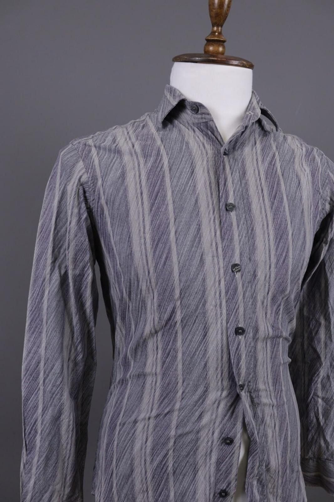 Etro Etro Milano Gray Striped Button Down Shirt Size 38 Size US M / EU 48-50 / 2 - 6 Thumbnail