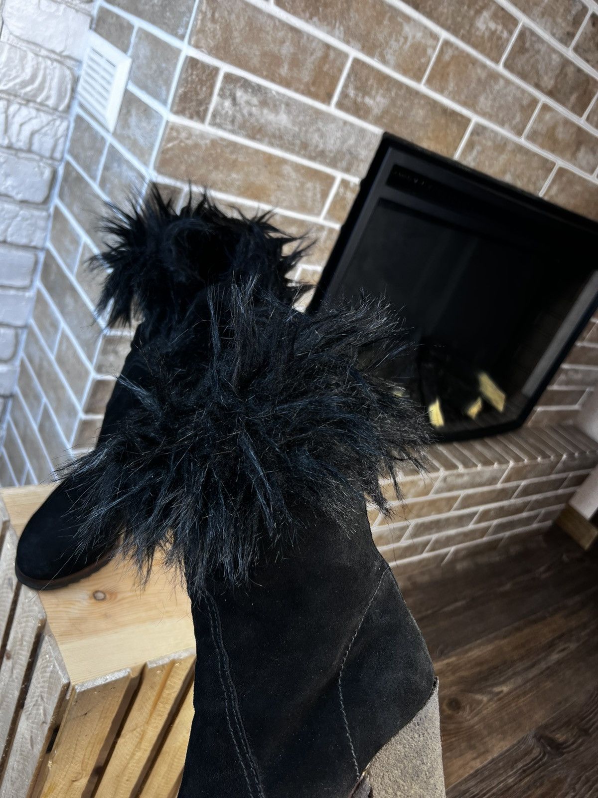Prada Prada Faux Fur High Heels Ankle Suede Boots Size US 7 / IT 37 - 3 Thumbnail