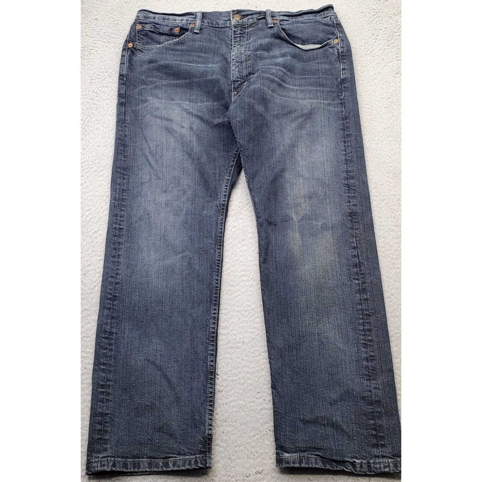 Levi's Levi's 505 Straight Jeans Men's 38x30 Blue Denim Stretch Regular Fit Whiskered Jeans Mens 38 Blue Denim Stretch Size US 38 / EU 54 - 2 Thumbnail