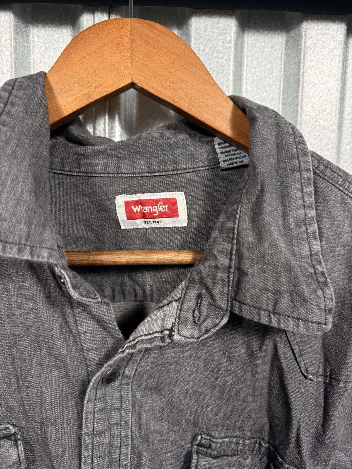 Wrangler Vintage Wrangler Dark Grey Pearl Snap Western Button Up Size US XL / EU 56 / 4 - 7 Thumbnail