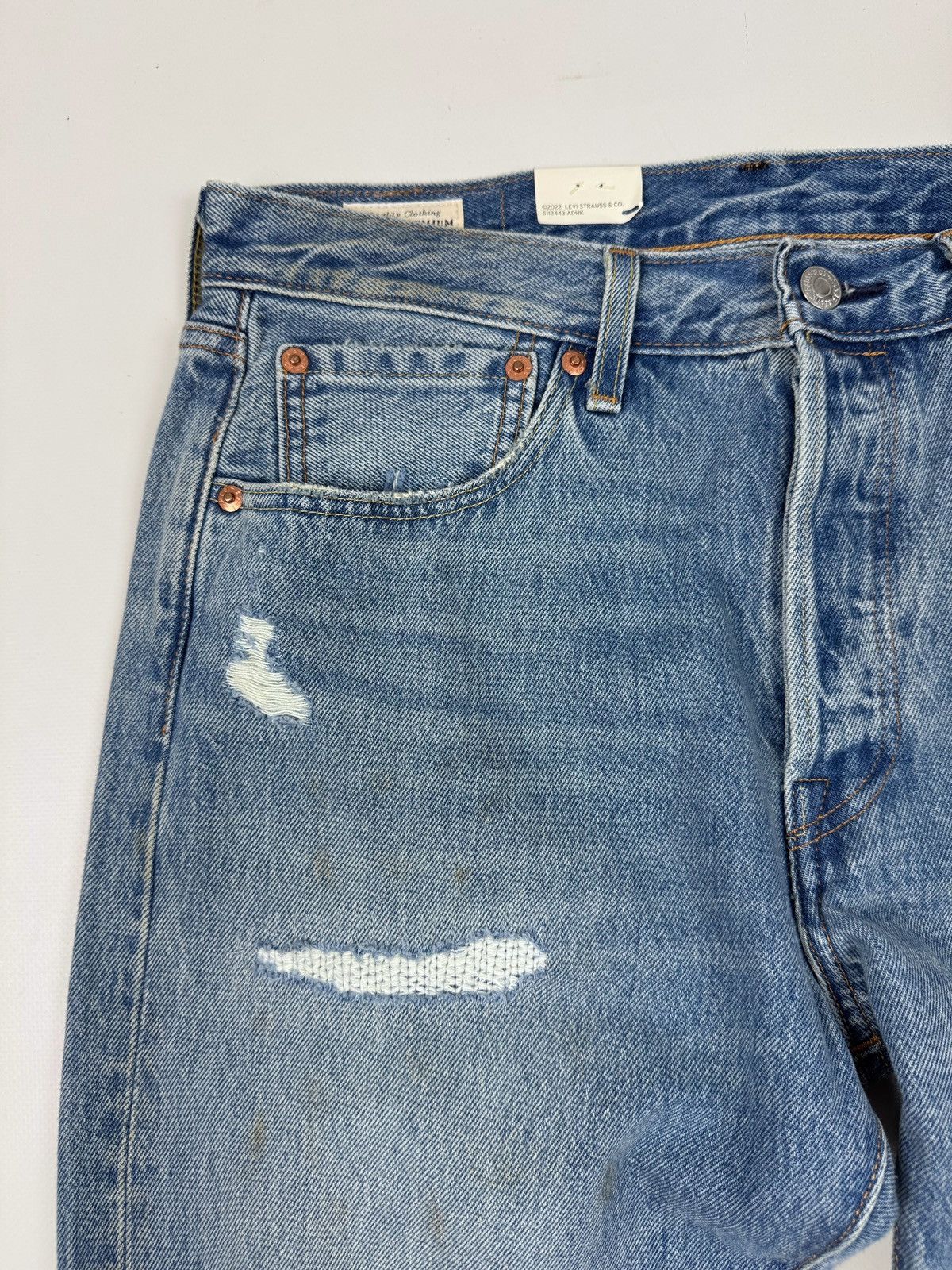 Levi's NWT Levi’s 501 Distressed Repaired Washed Denim Jeans Size US 32 / EU 48 - 9 Thumbnail