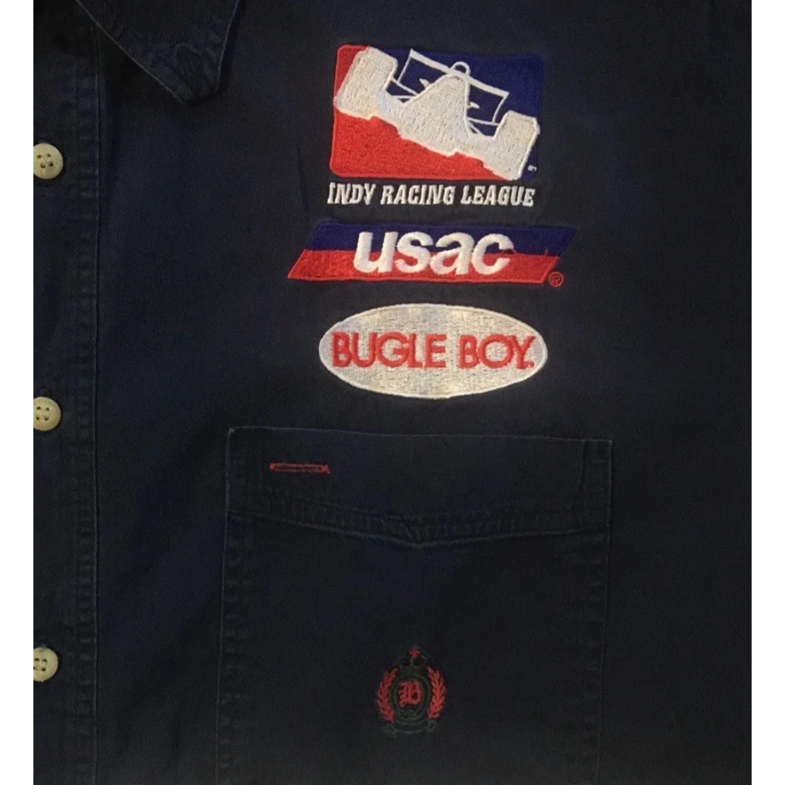 Bugle Boy VINTAGE Indy Racing League Pit Crew Shirt XL Blue Men T-Shirt Car NASCAR Grunge 90s Bugle Boy Size US XL / EU 56 / 4 - 3 Thumbnail