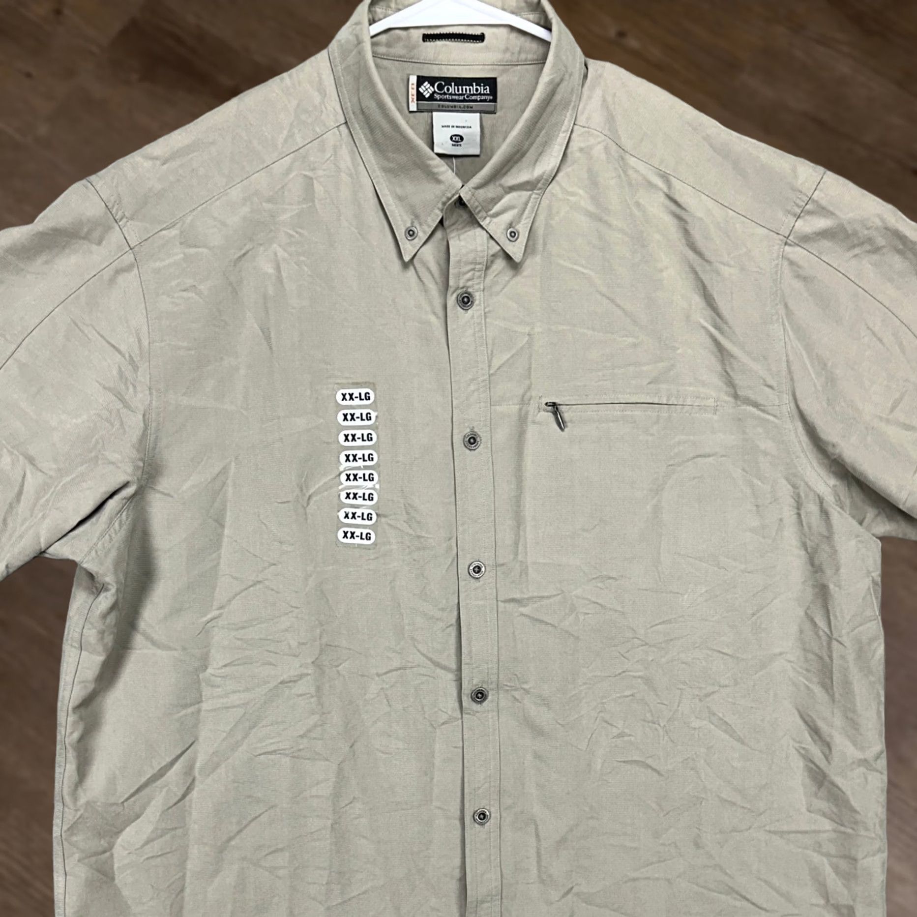 Vintage Columbia Shirt Button Down Mens 2XL Beige Authentic Fit Short Sleeve NEW Size US XXL / EU 58 / 5 - 1 Thumbnail