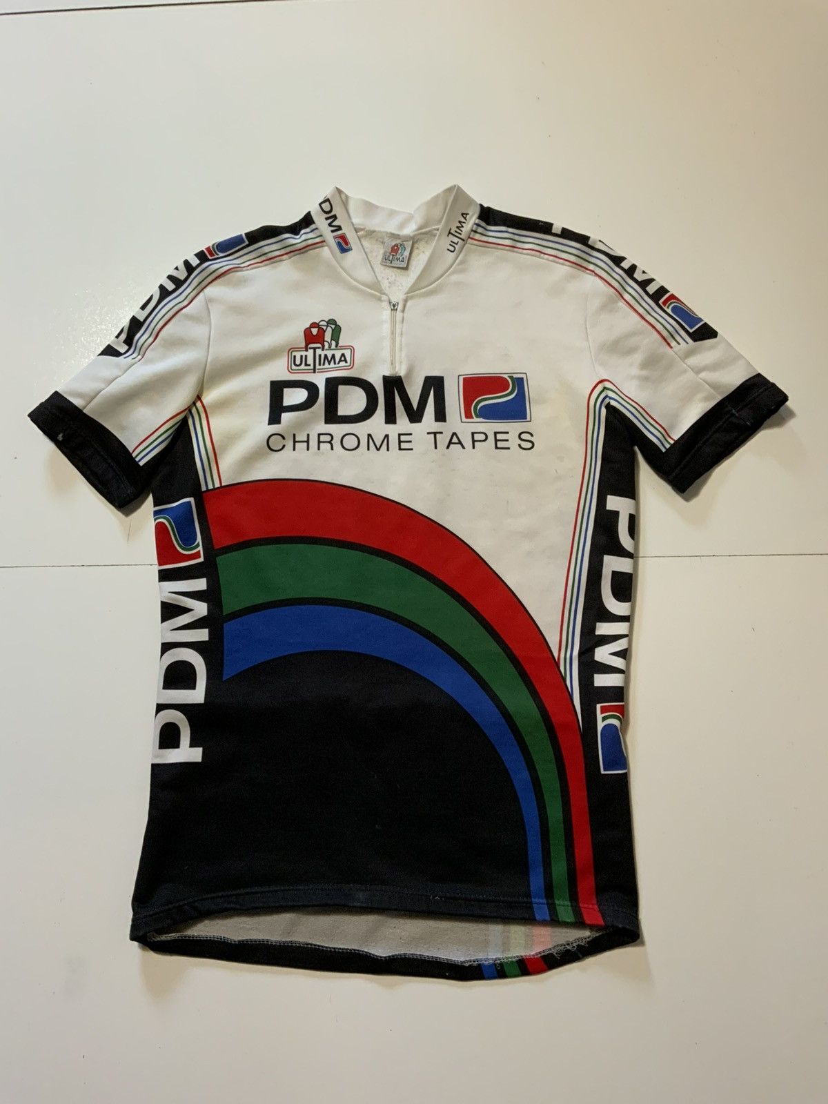 Vintage Vintage 80s 90s Ultima PDM Cycling Team Italy 1/4 Zip Jersey Size US L / EU 52-54 / 3 - 1 Thumbnail