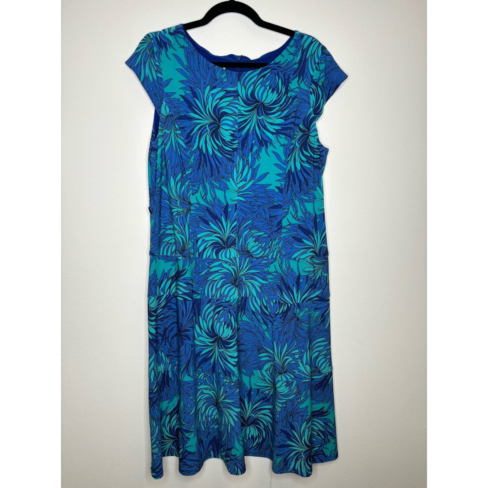 Anne Klein Anne Klein blue tropical midi dress ￼ Size XXL / US 16-18 / IT 52-54 - 1 Thumbnail