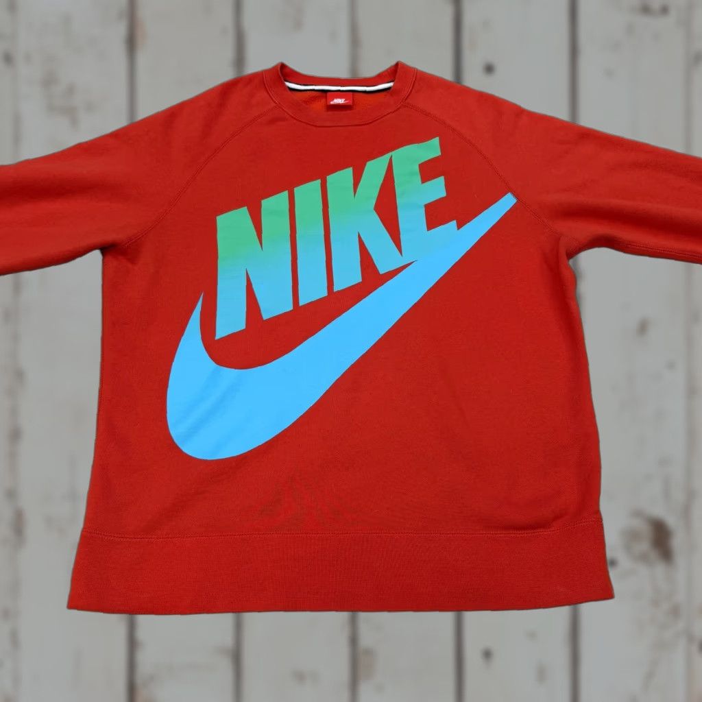 Nike Nike Sweatshirt Mens Large Red Pullover Fleece Big Swoosh Logo Crewneck Athletic Size US L / EU 52-54 / 3 - 1 Thumbnail
