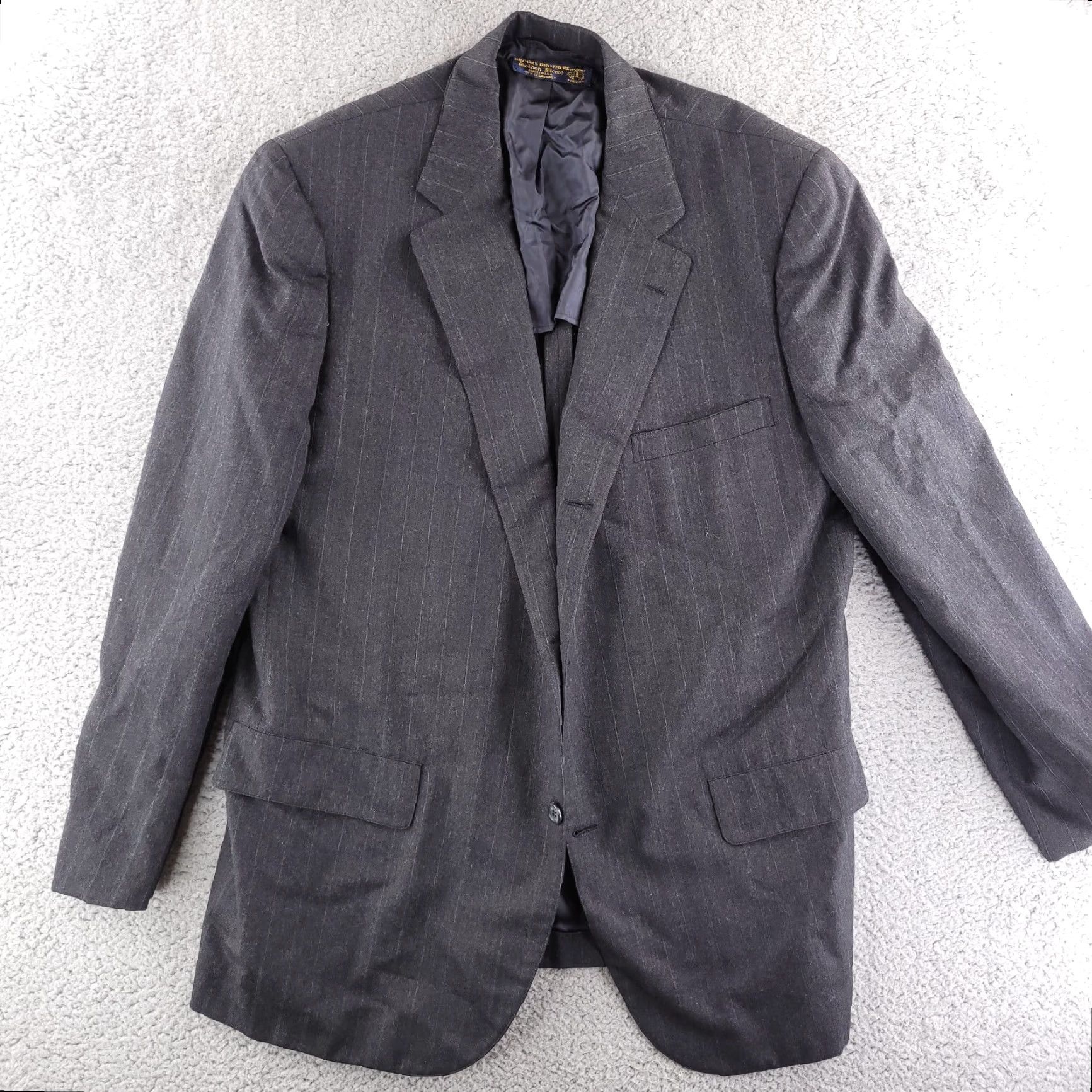 Brooks Brothers VINTAGE Brooks Brothers Golden Fleece Suit Jacket Mens 46 Gray Made USA Charcoal Size 46R - 2 Thumbnail