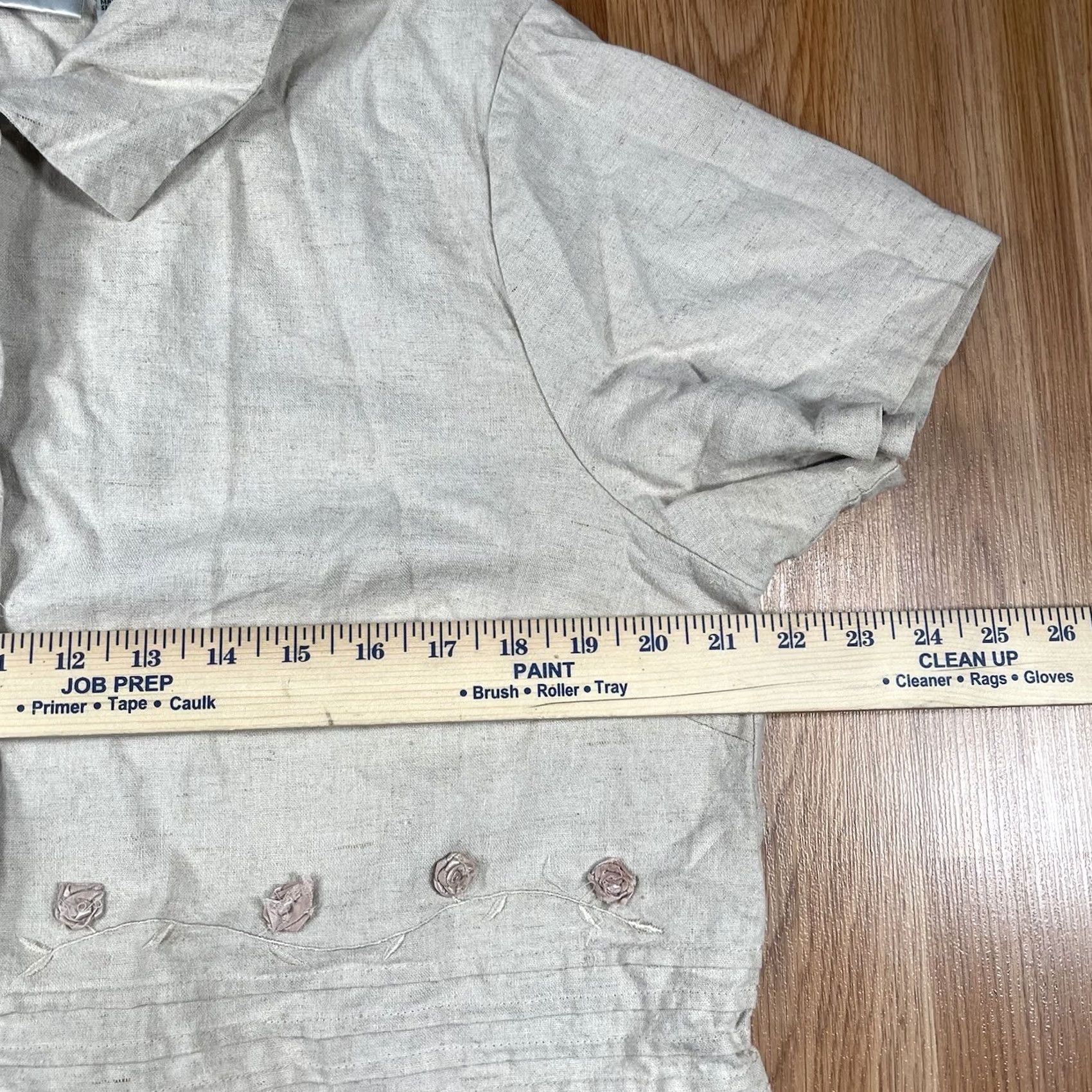 Vintage Fashion Bug Blouse Shirt Beige Linen Blend Button-Up Size 16 Womens Casual Shirt Beige Linen Blend Button-Up Womens 16 Size XXL / US 16-18 / IT 52-54 - 6 Thumbnail