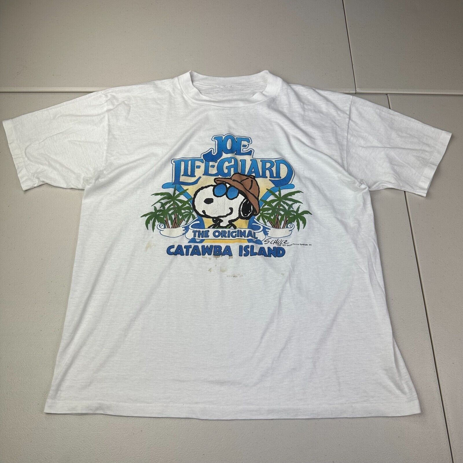 Changes Vintage Snoopy Joe Lifeguard White T Shirt L Single Stitch Size US L / EU 52-54 / 3 - 1 Thumbnail