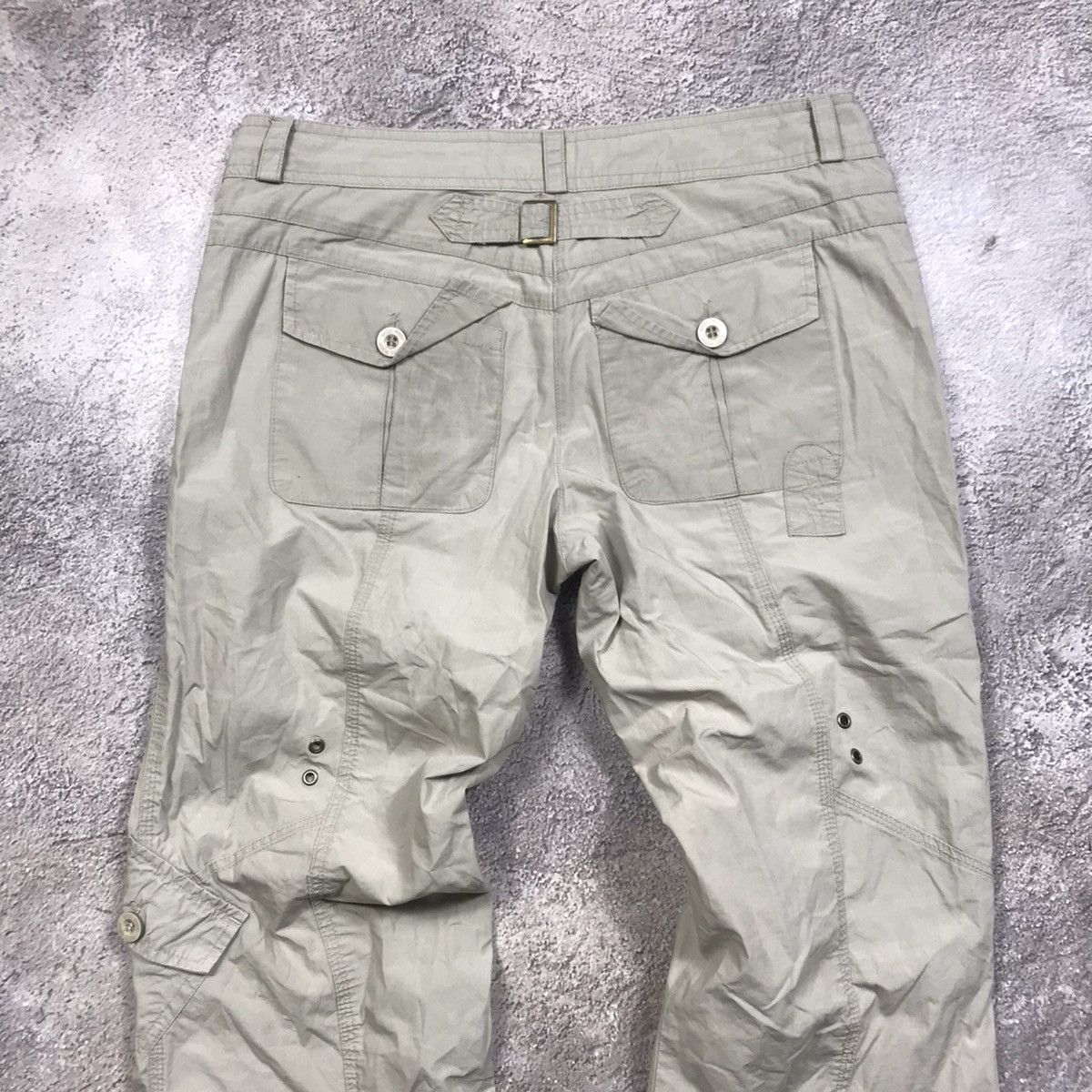 Vintage Vintage 90s Baggy Cargo Pants Parachute Workwear Khaki 29 Size 29" - 4 Thumbnail