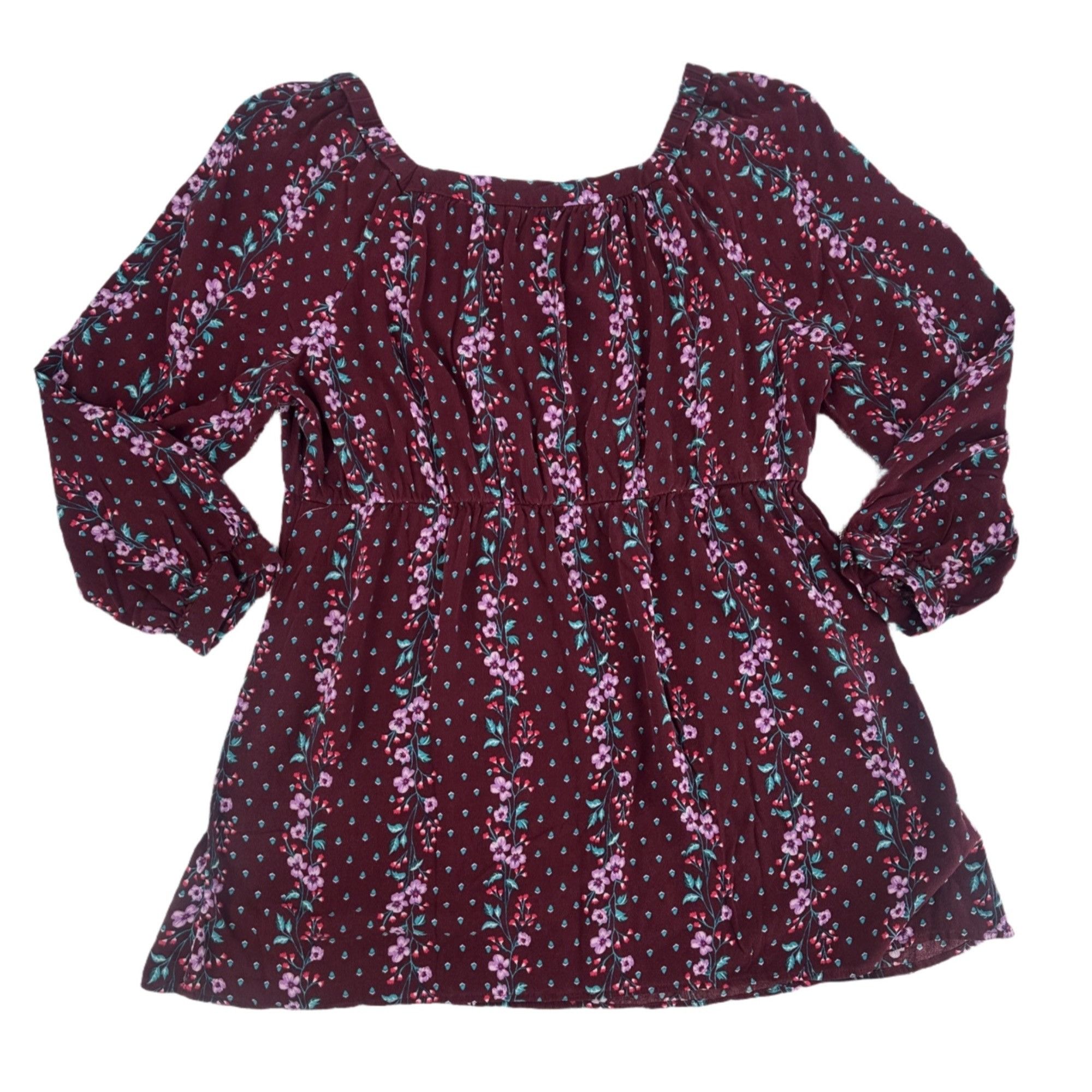 Old Navy Old Navy Portrait Top Women's Maroon Floral Size Large Size L / US 10 / IT 46 - 1 Thumbnail