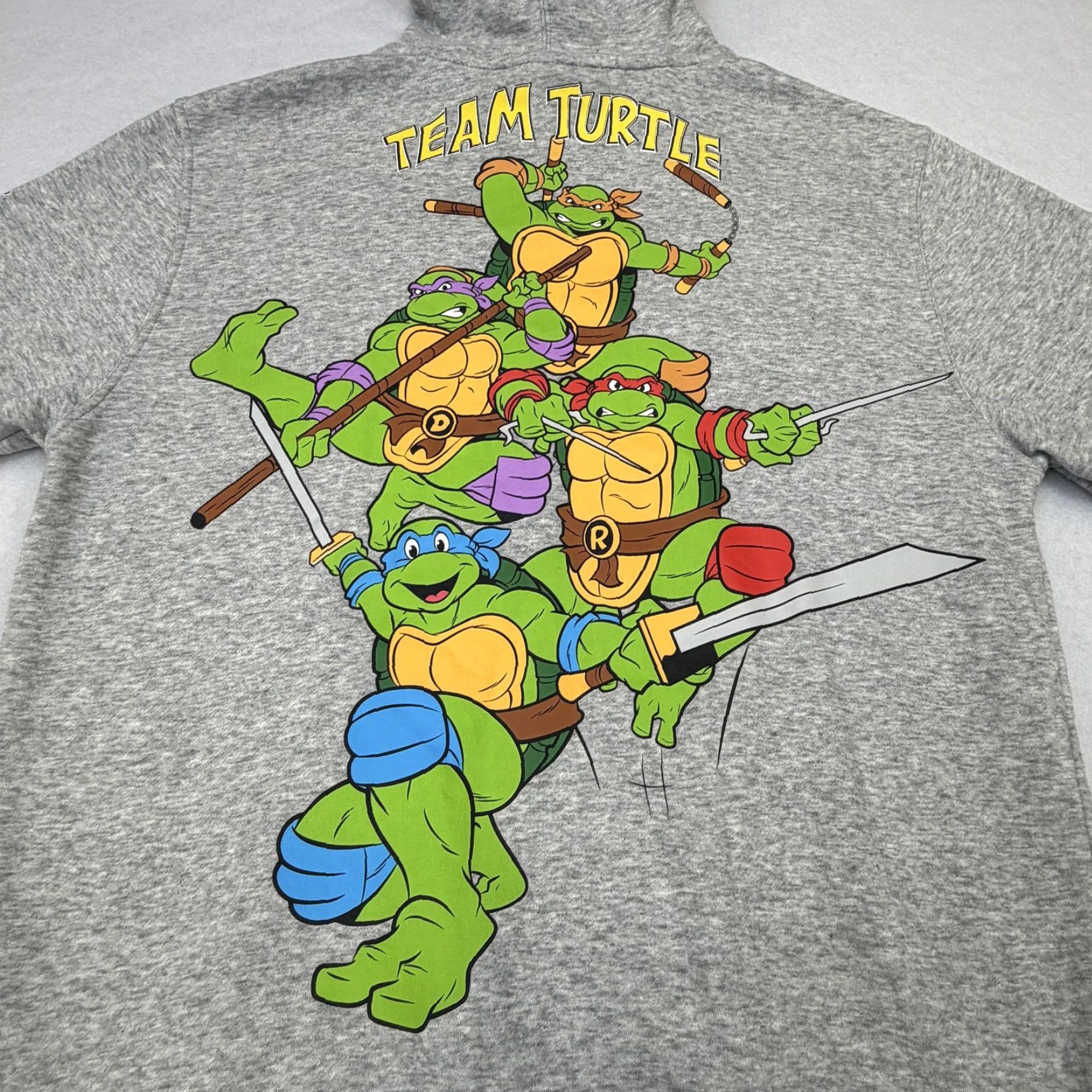 Nickelodeon Nickelodeon TMNT Hoodie Mens Medium Gray Team Turtle Graphic Pullover Fleece Size US M / EU 48-50 / 2 - 7 Thumbnail