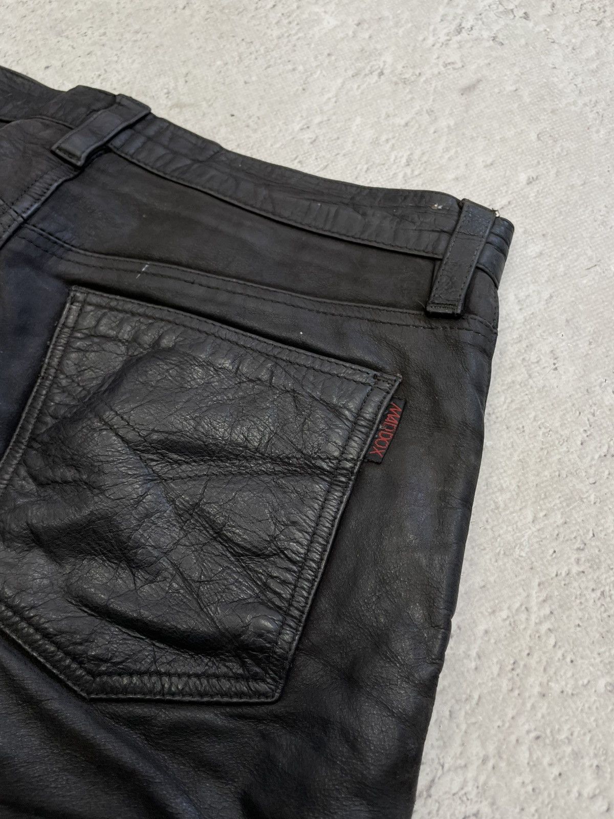 Harley Davidson Marlboro style Black Leather Pants Straight Fit Y2K Moto Size US 32 / EU 48 - 11 Thumbnail