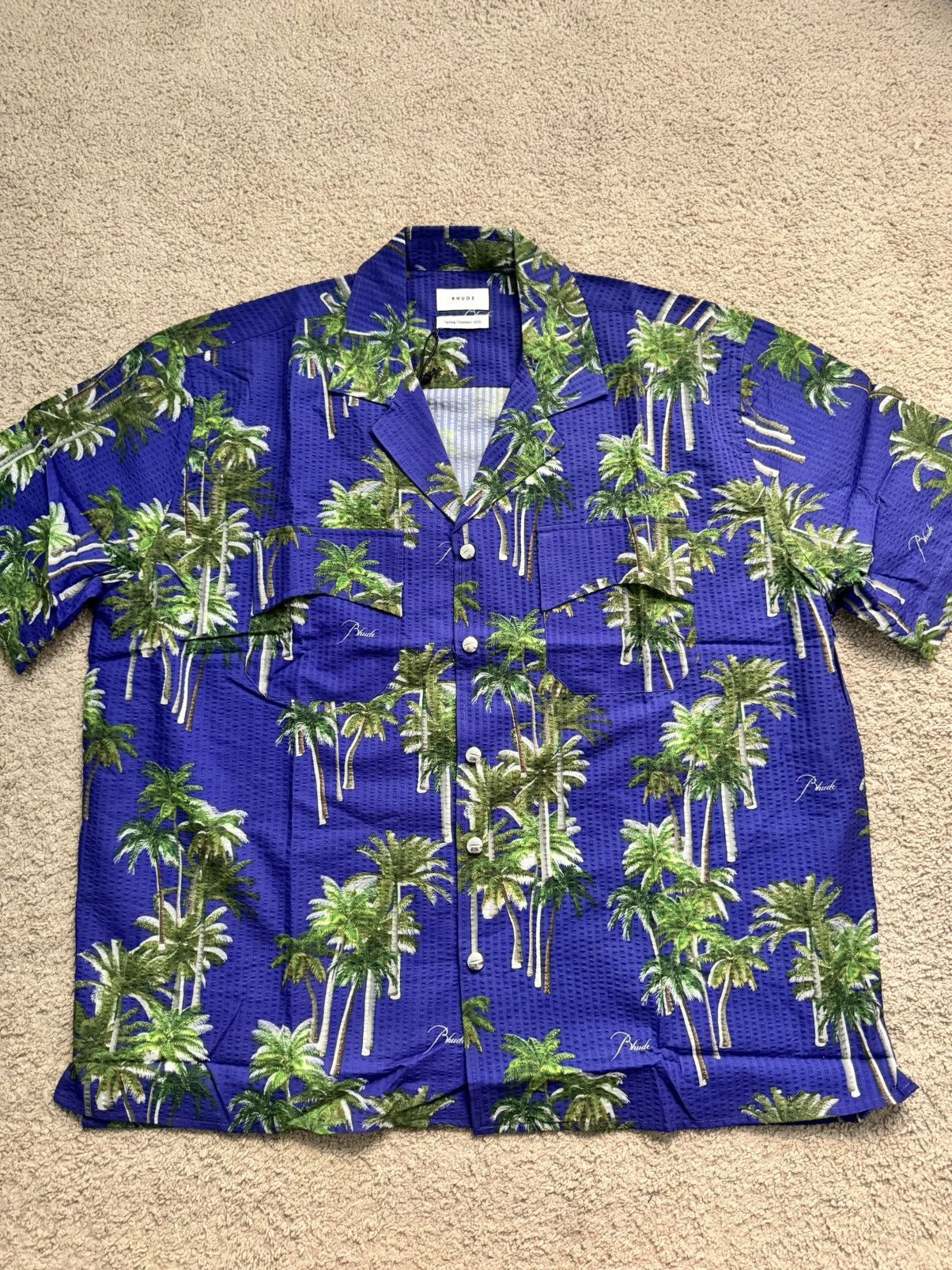 Rhude Rhude Sear Sucker Hawaiian Button Up Size US XL / EU 56 / 4 - 1 Thumbnail