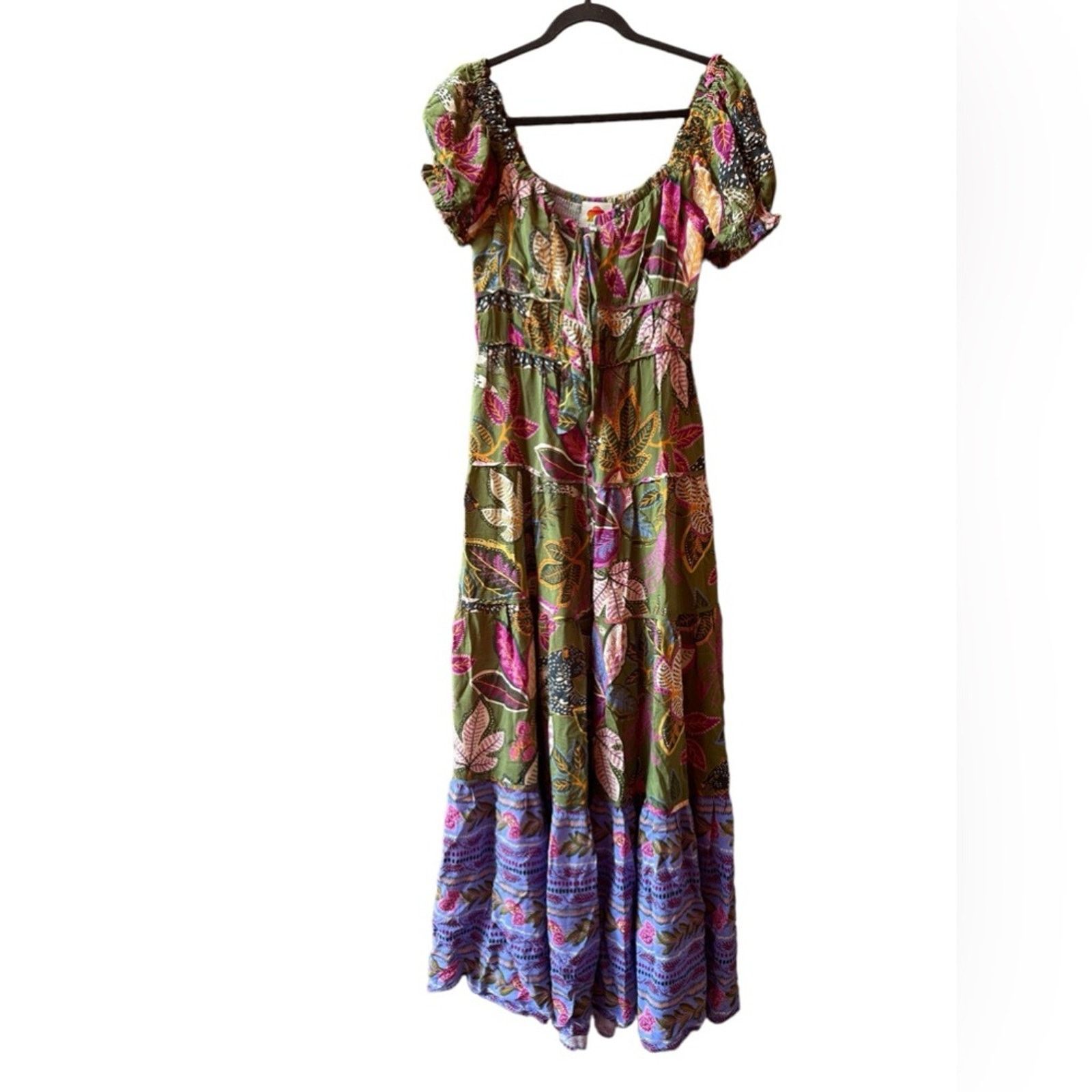 Farm Rio NWT Farm Rio Green Wild Jungle Corset Midi Dress Tropical S Size S / US 4 / IT 40 - 4 Thumbnail