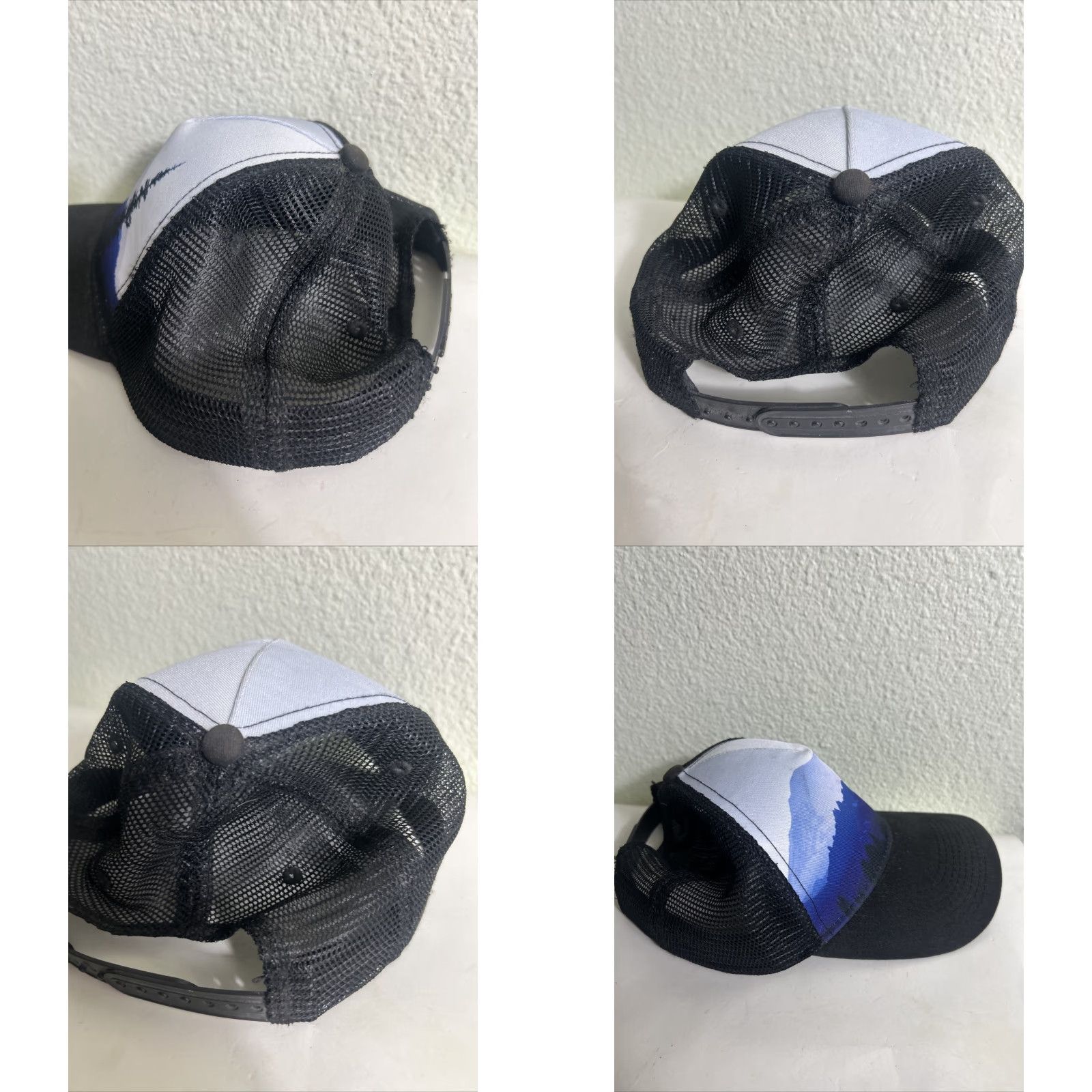 Vintage REI Trucker Hat Black Blue Mountain Forest Skyline Men One Size Size ONE SIZE - 8 Thumbnail