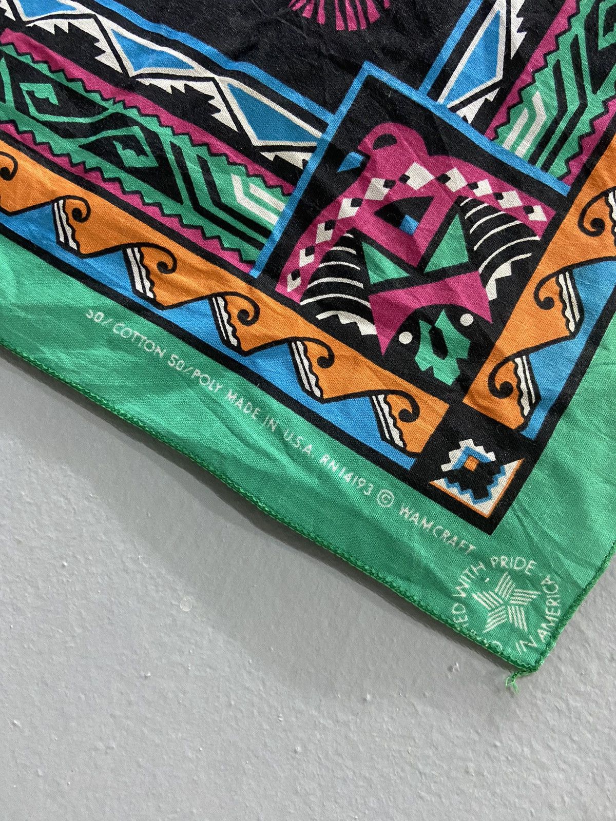 Vintage VINTAGE WAMCRAFT NATIVE AMERICAN THUNDERBIRD BANDANA Size ONE SIZE - 4 Thumbnail