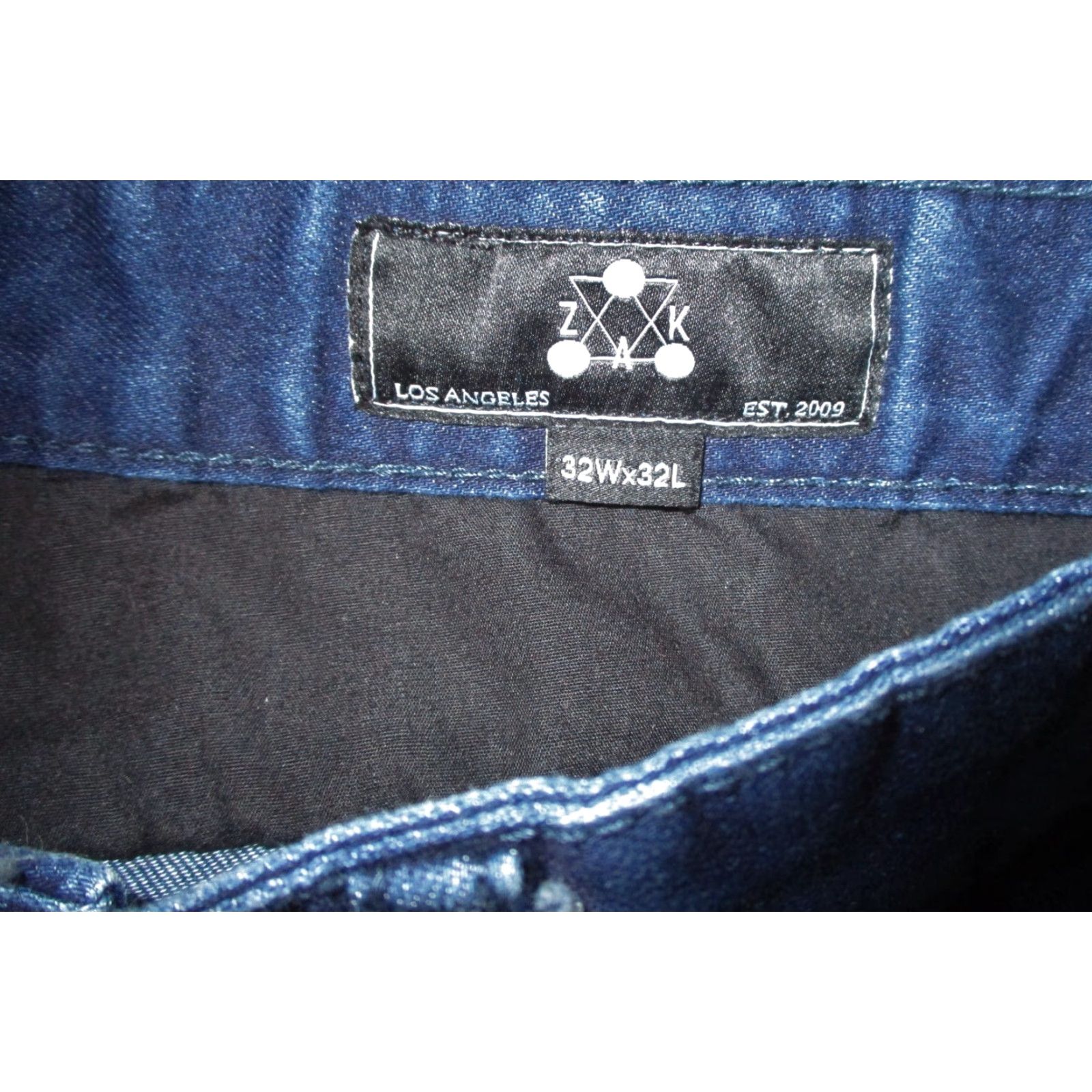 Denime ZAK Jeans Men's Blue Button Fly Slim Denim 32X30 Size US 30 / EU 46 - 6 Thumbnail