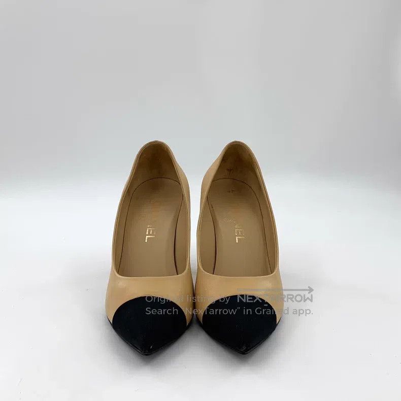 Chanel Chanel Light brown pointed leather pearl thin heel high he Size US 7.5 / IT 37.5 - 3 Thumbnail