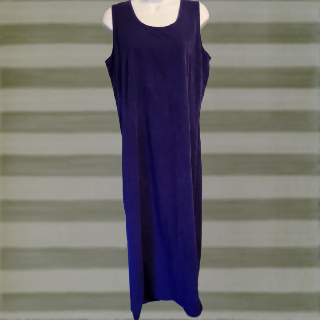 Vintage VINTAGE UNITS Maxi Dress Purple Velvet Button Up Top M L 80s Size M / US 6-8 / IT 42-44 - 1 Thumbnail